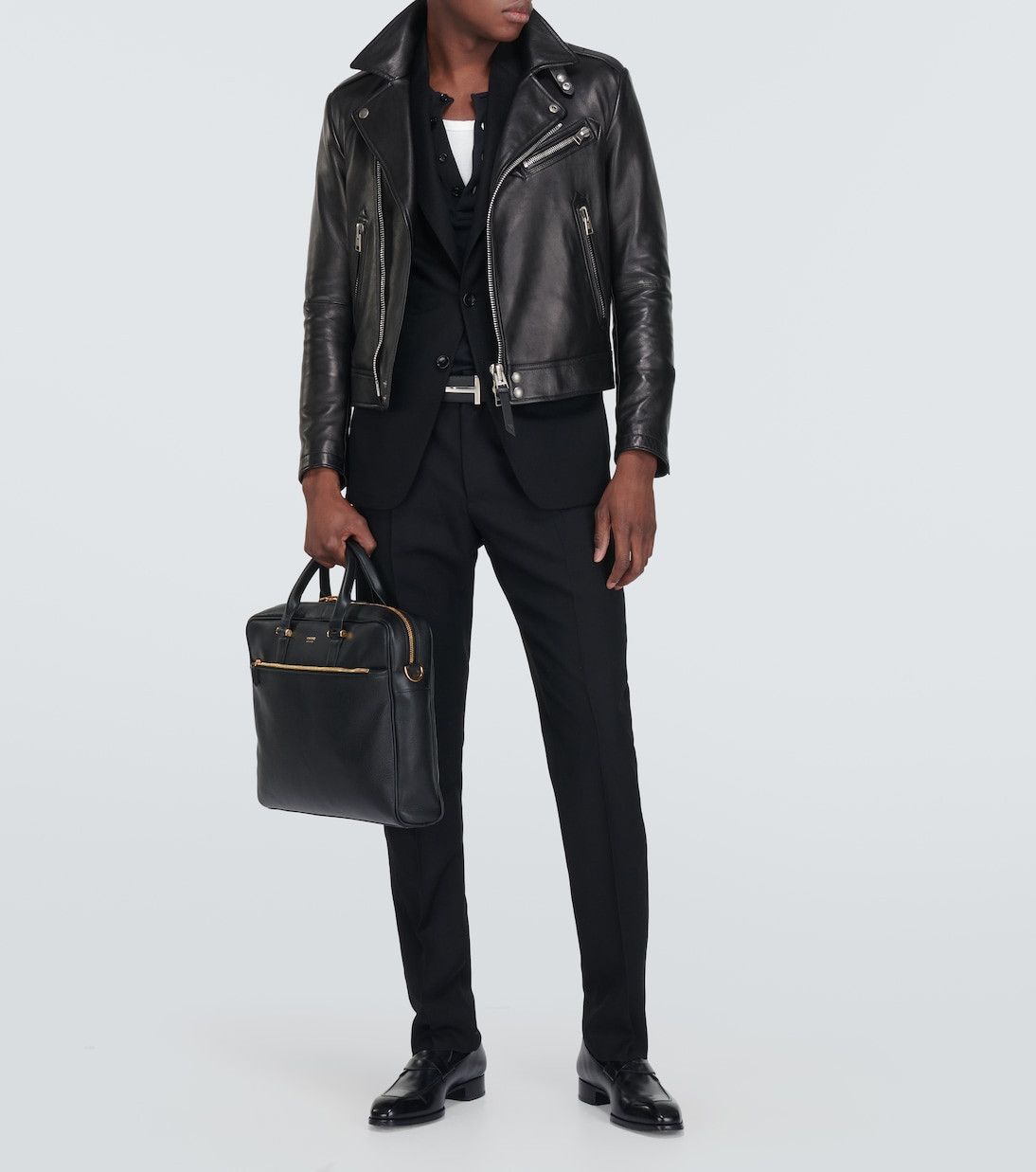 Tom Ford $8.5K VALUE Leather biker jacket Size US L / EU 52-54 / 3 - 2 Thumbnail