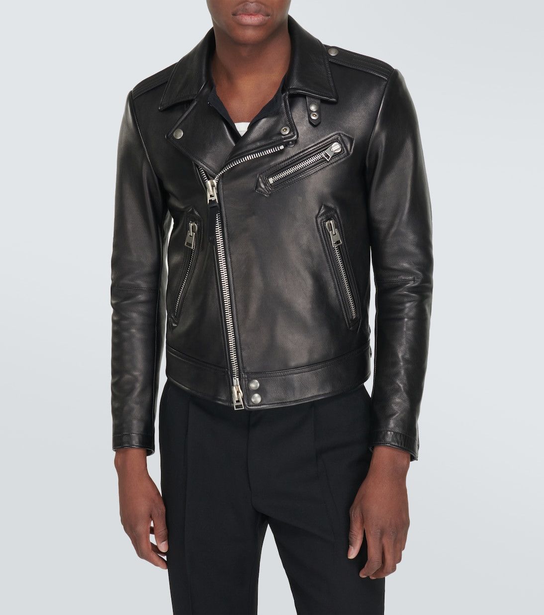 Tom Ford $8.5K VALUE Leather biker jacket Size US L / EU 52-54 / 3 - 3 Thumbnail