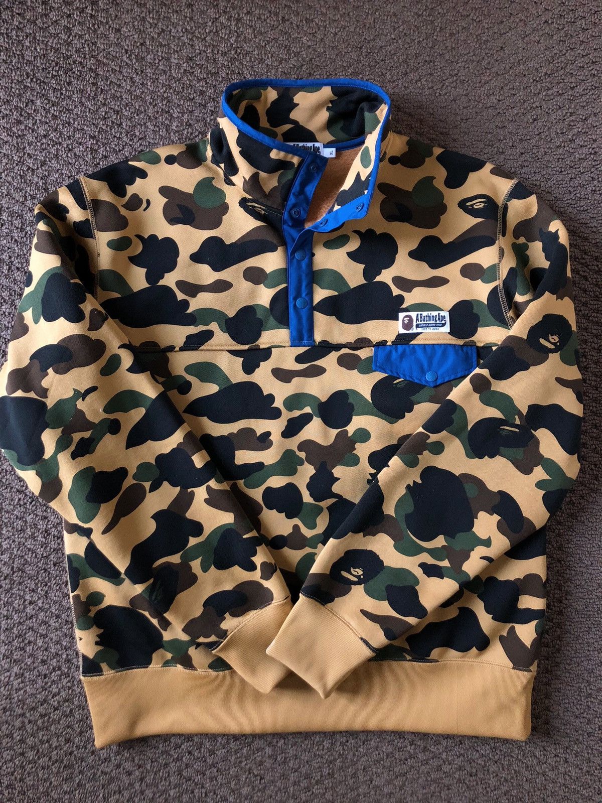 Bape Bape Half Snap Camo Pullover Sweater Size US XL / EU 56 / 4 - 1 Thumbnail
