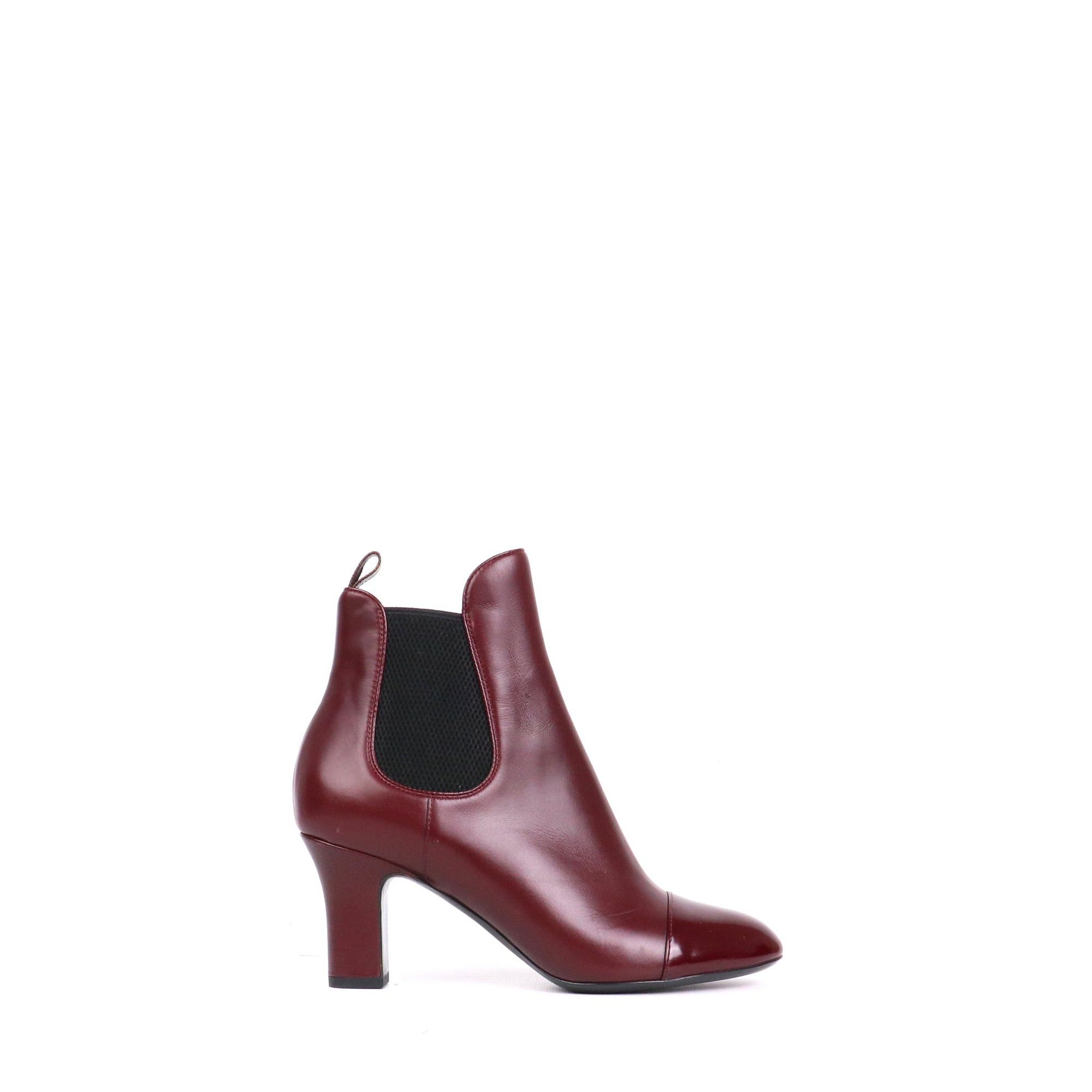 Louis Vuitton LOUIS VUITTON - Louis Vuitton ankle boots in burgundy leather Size US 5.5 / IT 35.5 - 2 Thumbnail