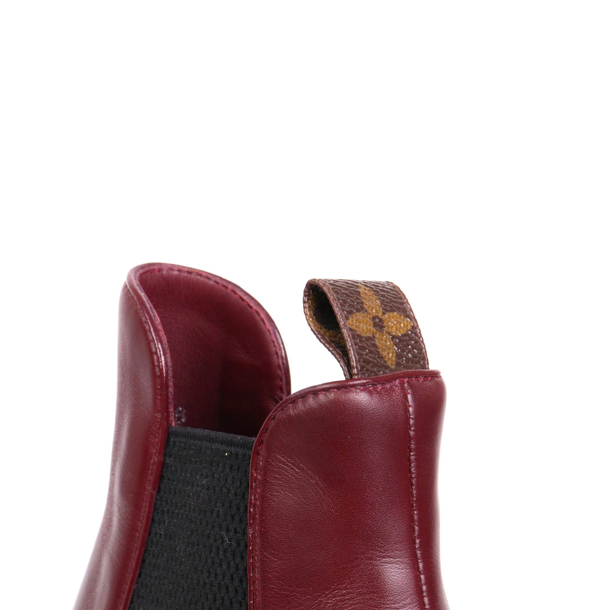 Louis Vuitton LOUIS VUITTON - Louis Vuitton ankle boots in burgundy leather Size US 5.5 / IT 35.5 - 3 Thumbnail