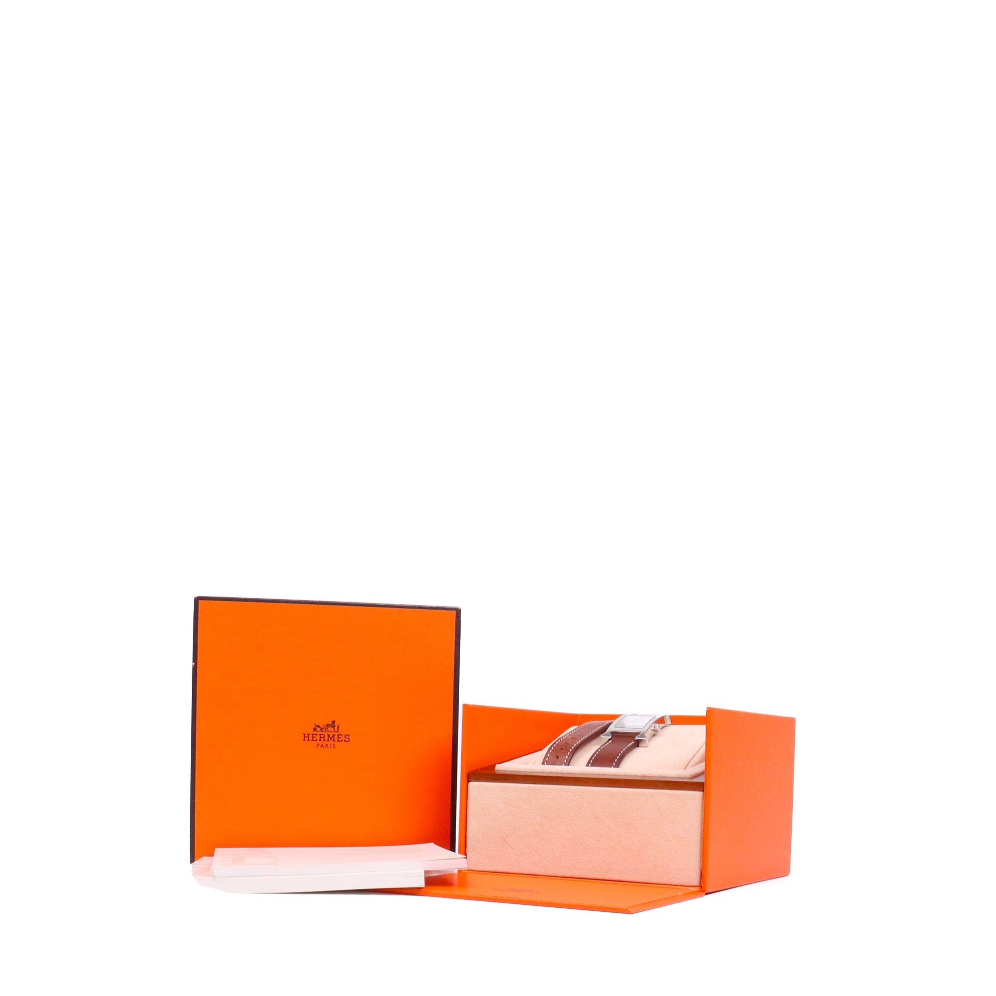 Hermes HERMÈS - Heure H Hermès mini model watch in brown leather Size ONE SIZE - 8 Thumbnail