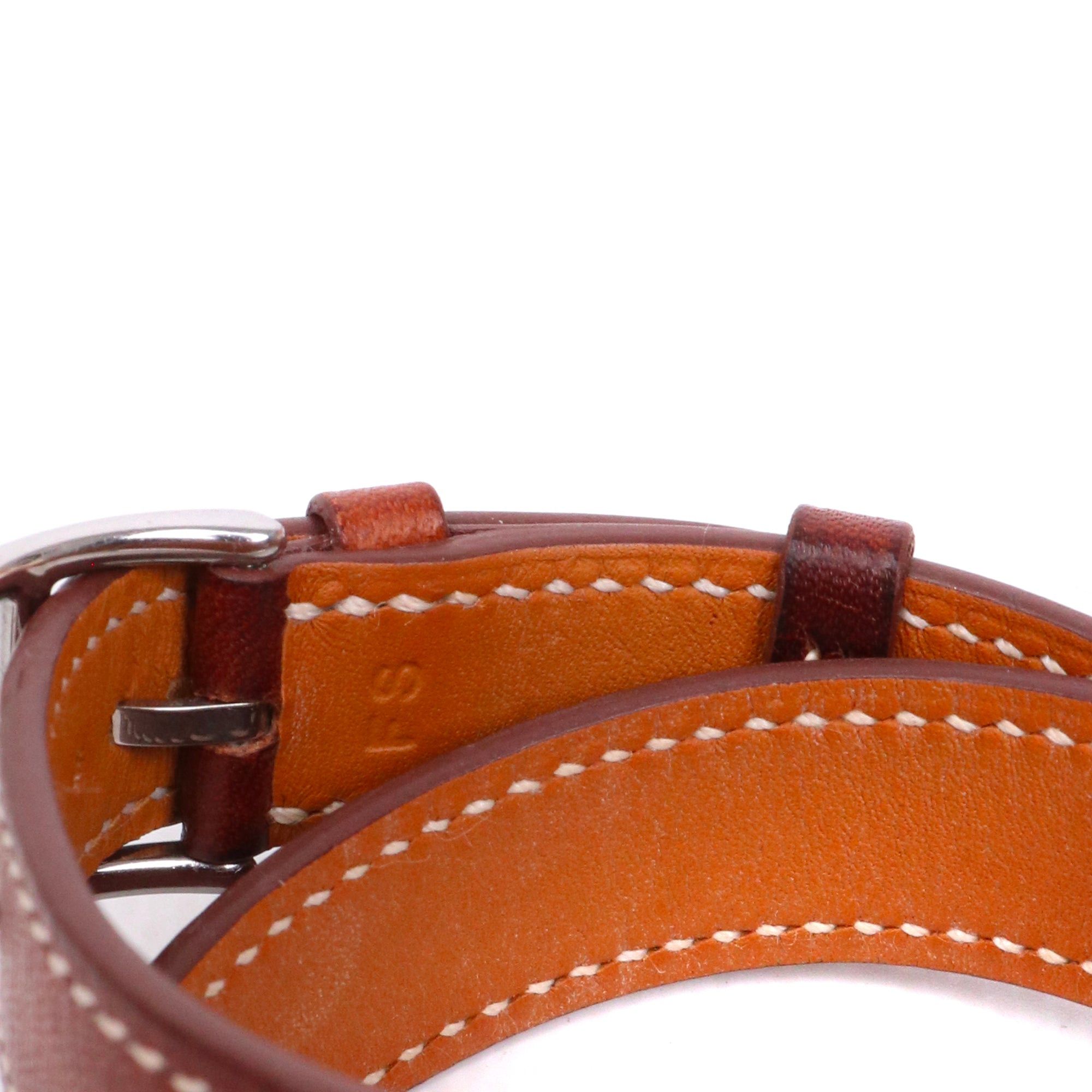Hermes HERMÈS - Heure H Hermès mini model watch in brown leather Size ONE SIZE - 6 Thumbnail