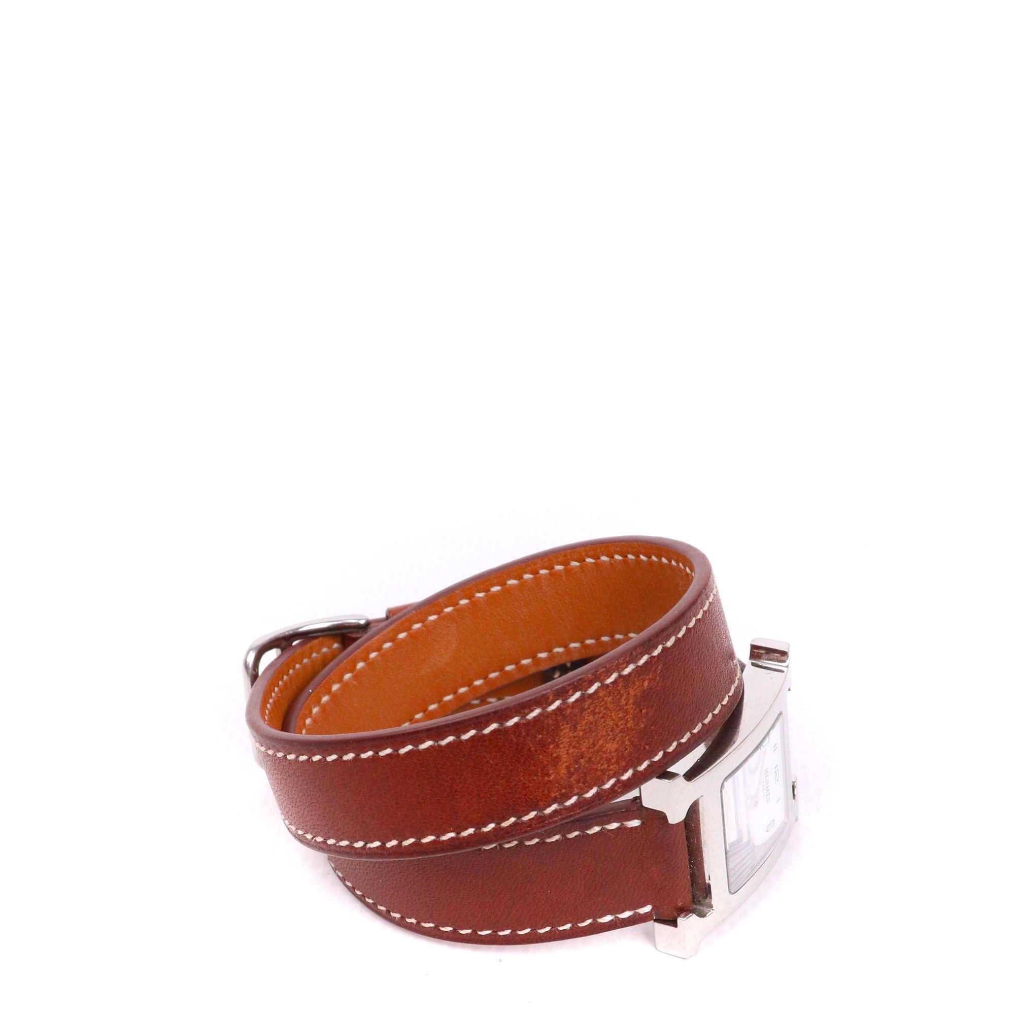 Hermes HERMÈS - Heure H Hermès mini model watch in brown leather Size ONE SIZE - 4 Thumbnail