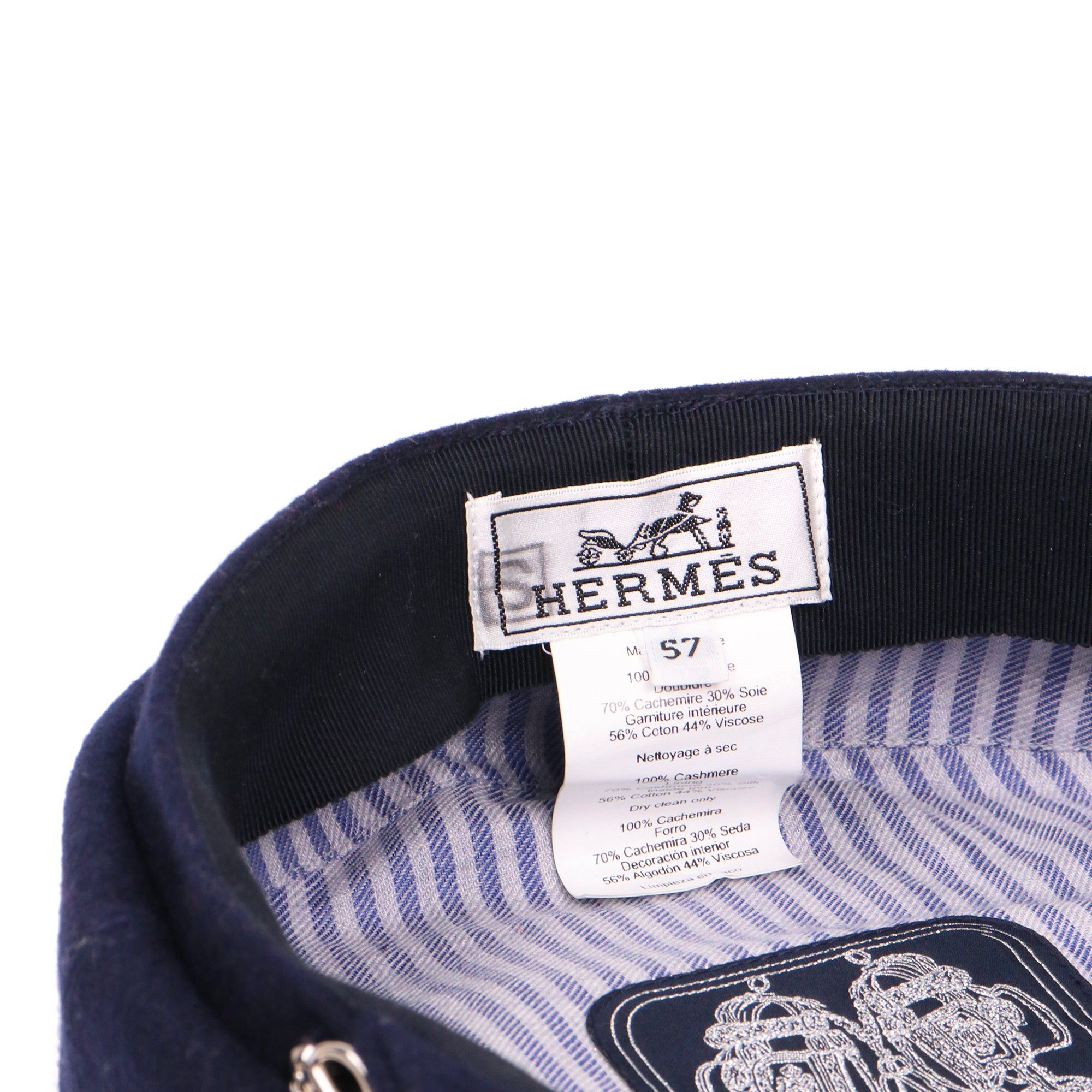 Hermes HERMÈS - Belle-Ile Hermès cap in navy blue cashmere (T57) Size ONE SIZE - 6 Thumbnail