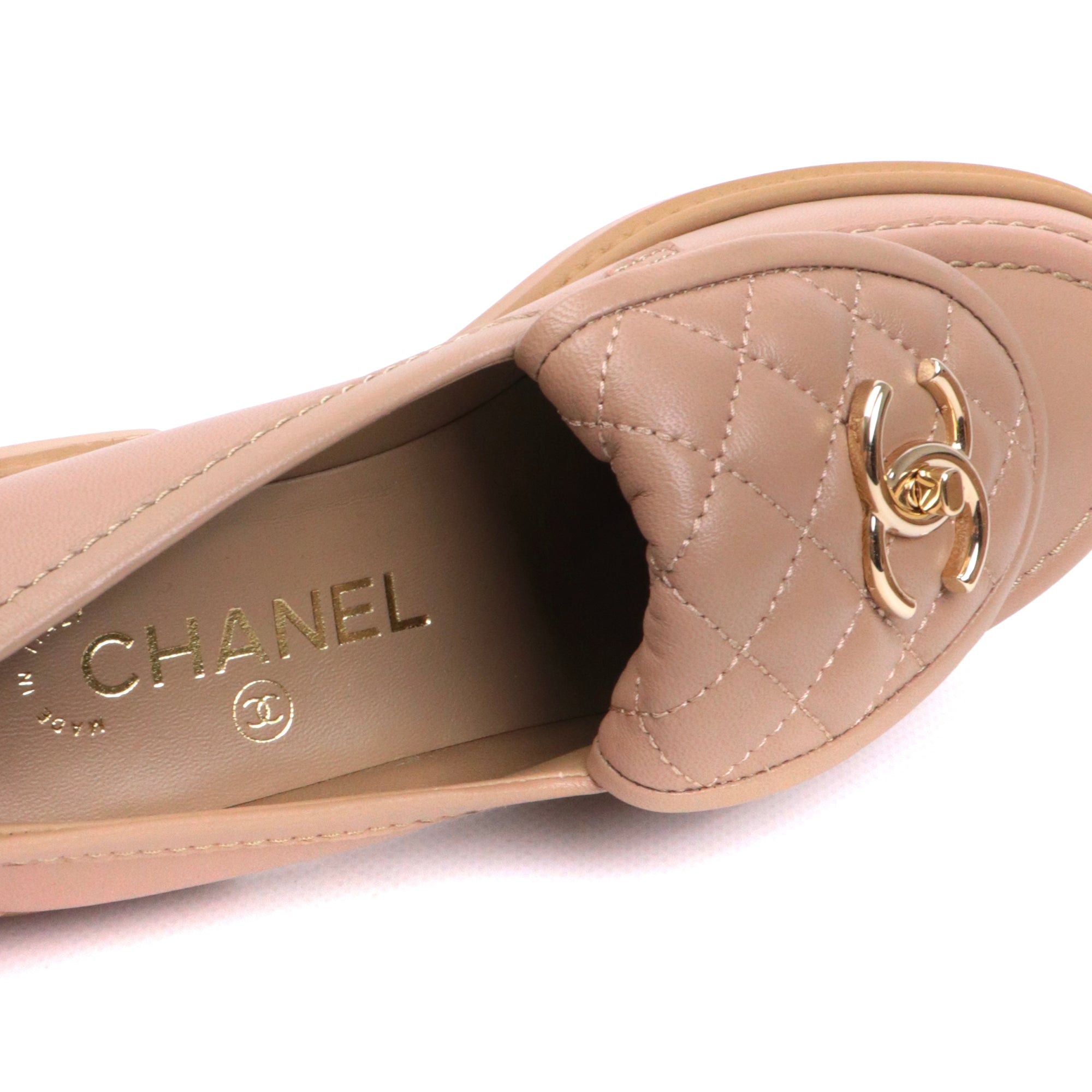 Chanel CHANEL - Chanel nude leather loafers (T35) Size US 4 / IT 34 - 5 Thumbnail