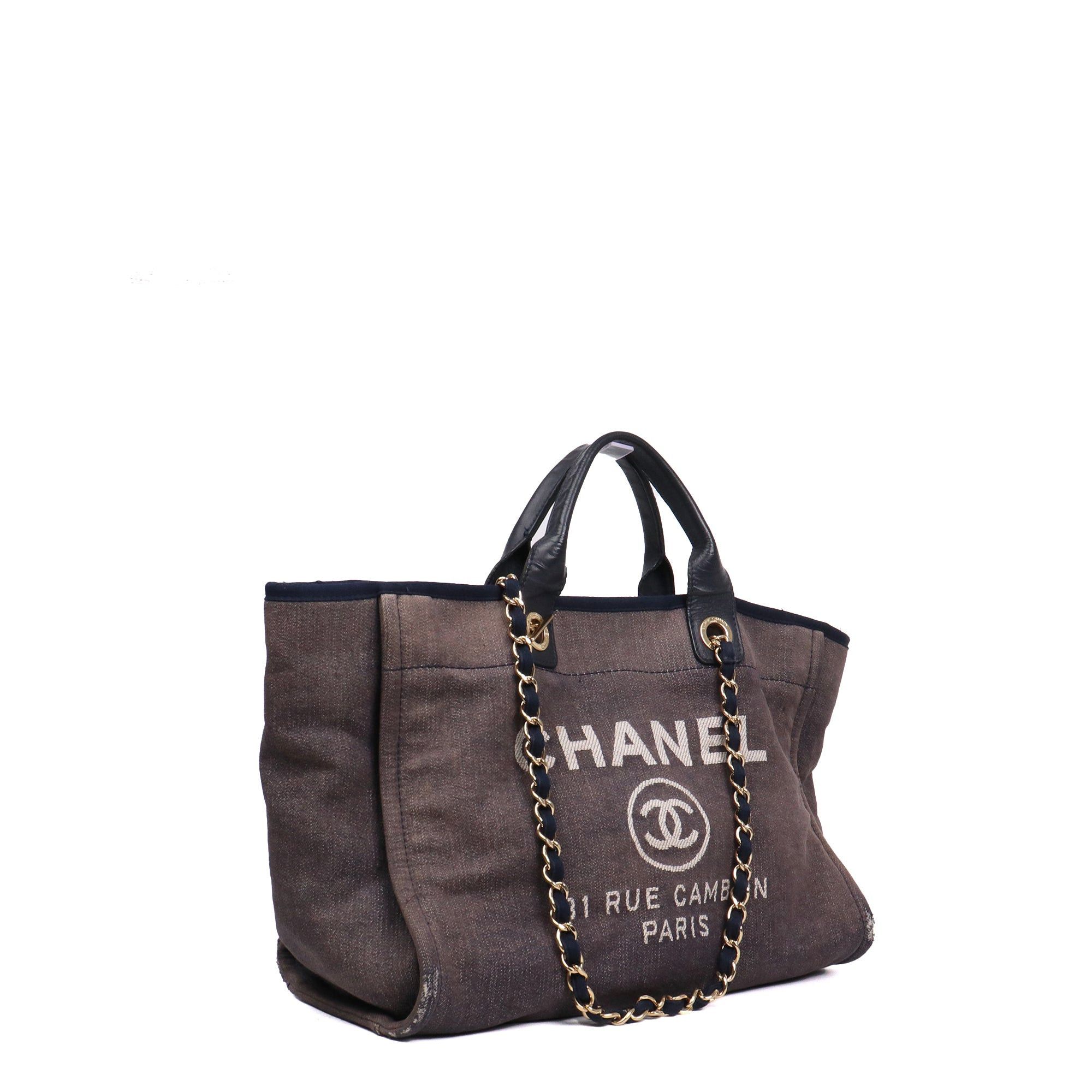 Chanel CHANEL - Chanel Deauville tote bag in navy blue canvas Size ONE SIZE - 2 Thumbnail