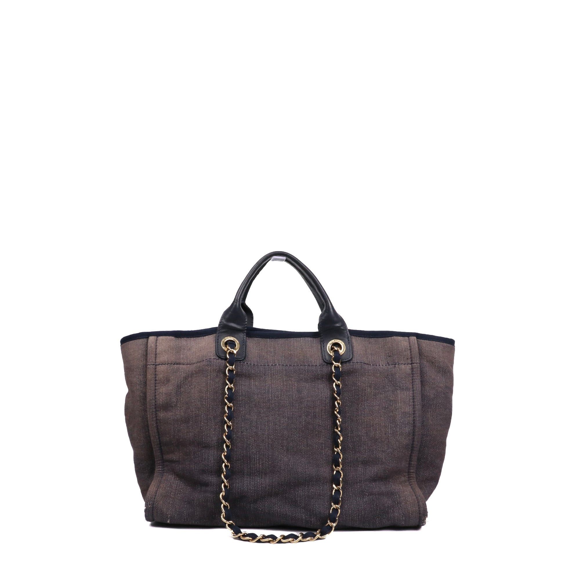 Chanel CHANEL - Chanel Deauville tote bag in navy blue canvas Size ONE SIZE - 3 Thumbnail