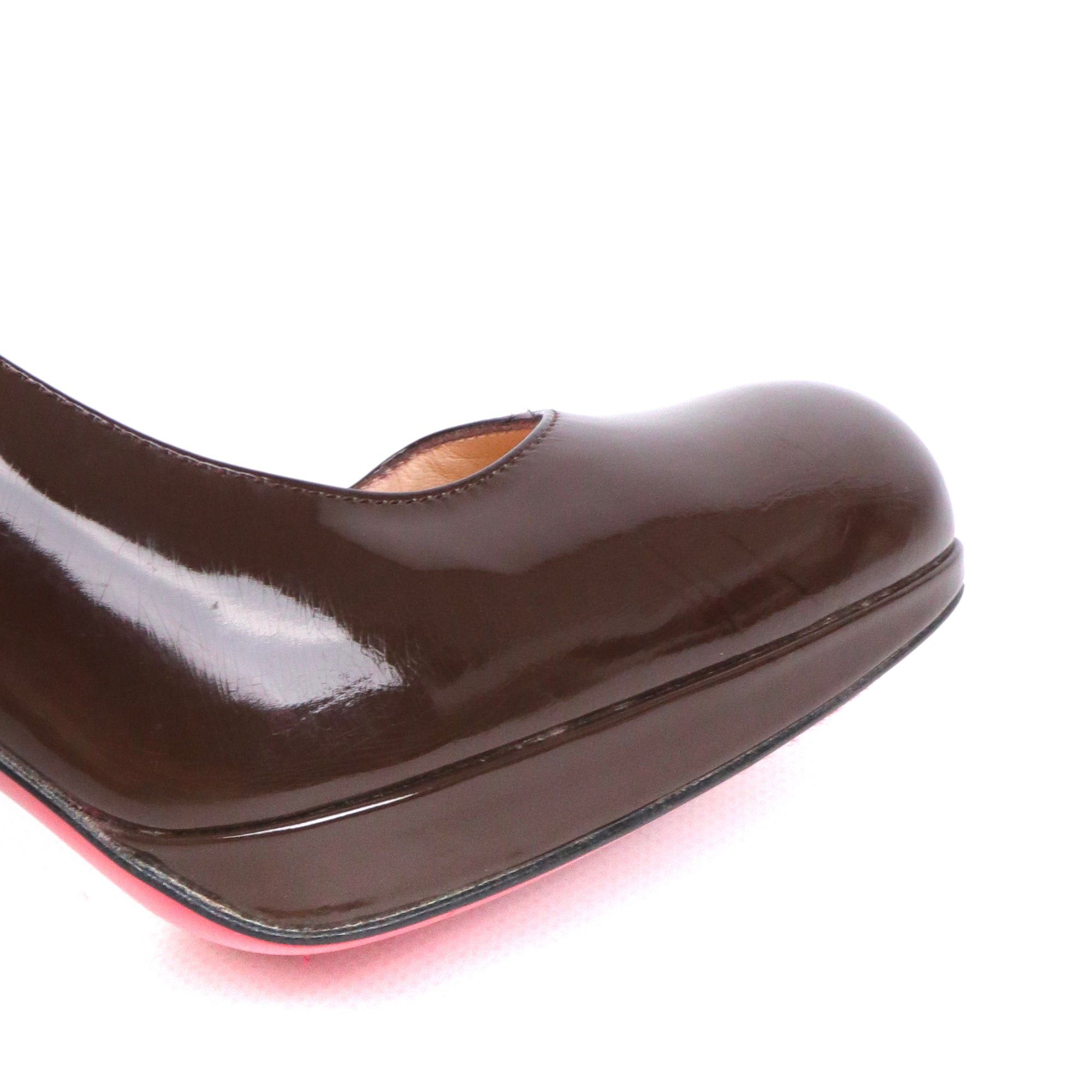 Christian Louboutin LOUBOUTIN - Louboutin Simple Pump pumps in brown patent leather (T39.5) Size US 8.5 / IT 38.5 - 4 Thumbnail