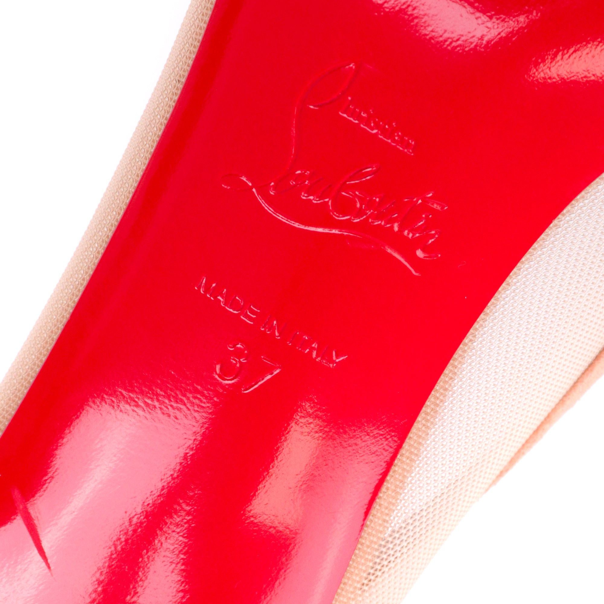 Christian Louboutin LOUBOUTIN - Galativi Louboutin pumps in mesh and nude suede (T37) Size US 6 / IT 36 - 6 Thumbnail