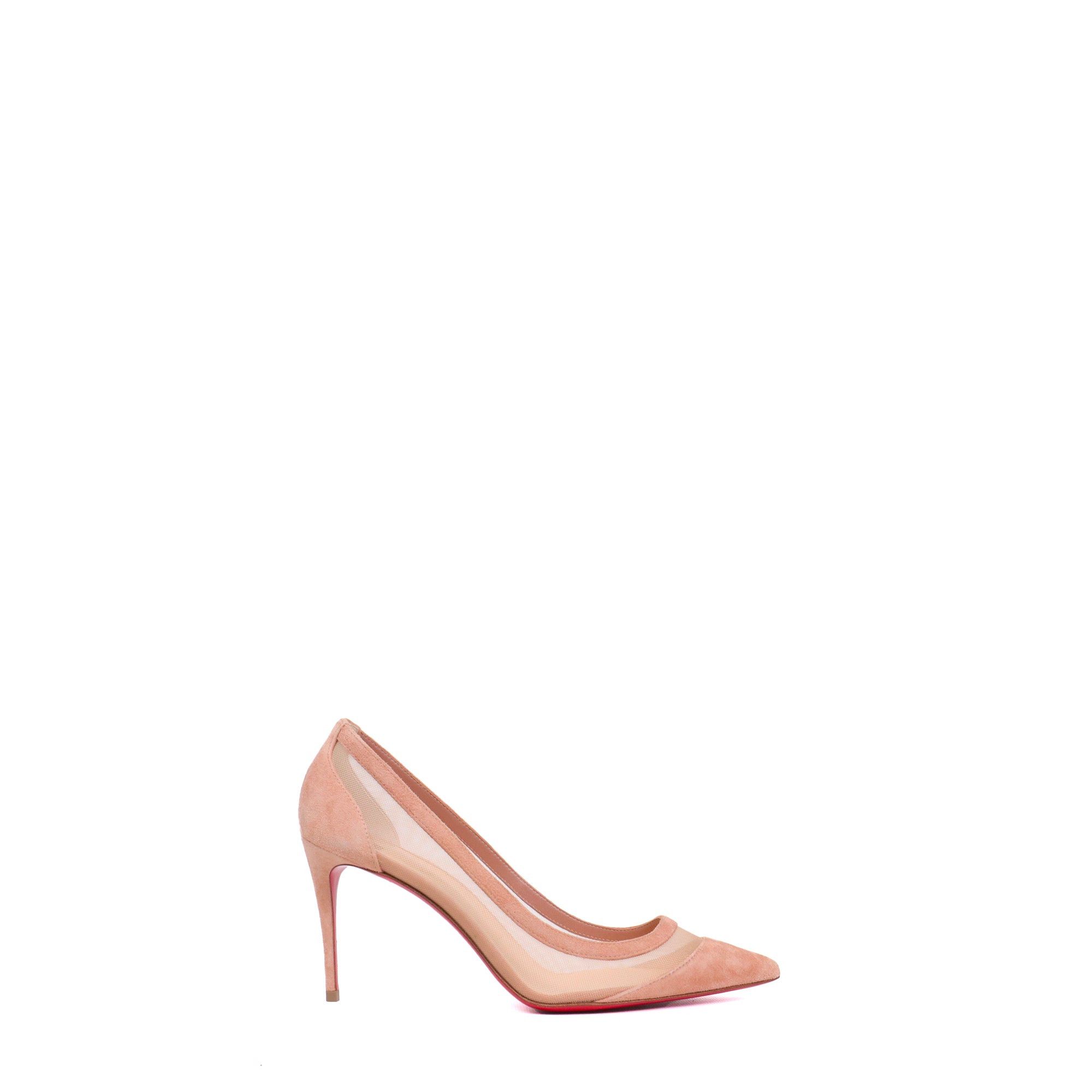 Christian Louboutin LOUBOUTIN - Galativi Louboutin pumps in mesh and nude suede (T37) Size US 6 / IT 36 - 2 Thumbnail