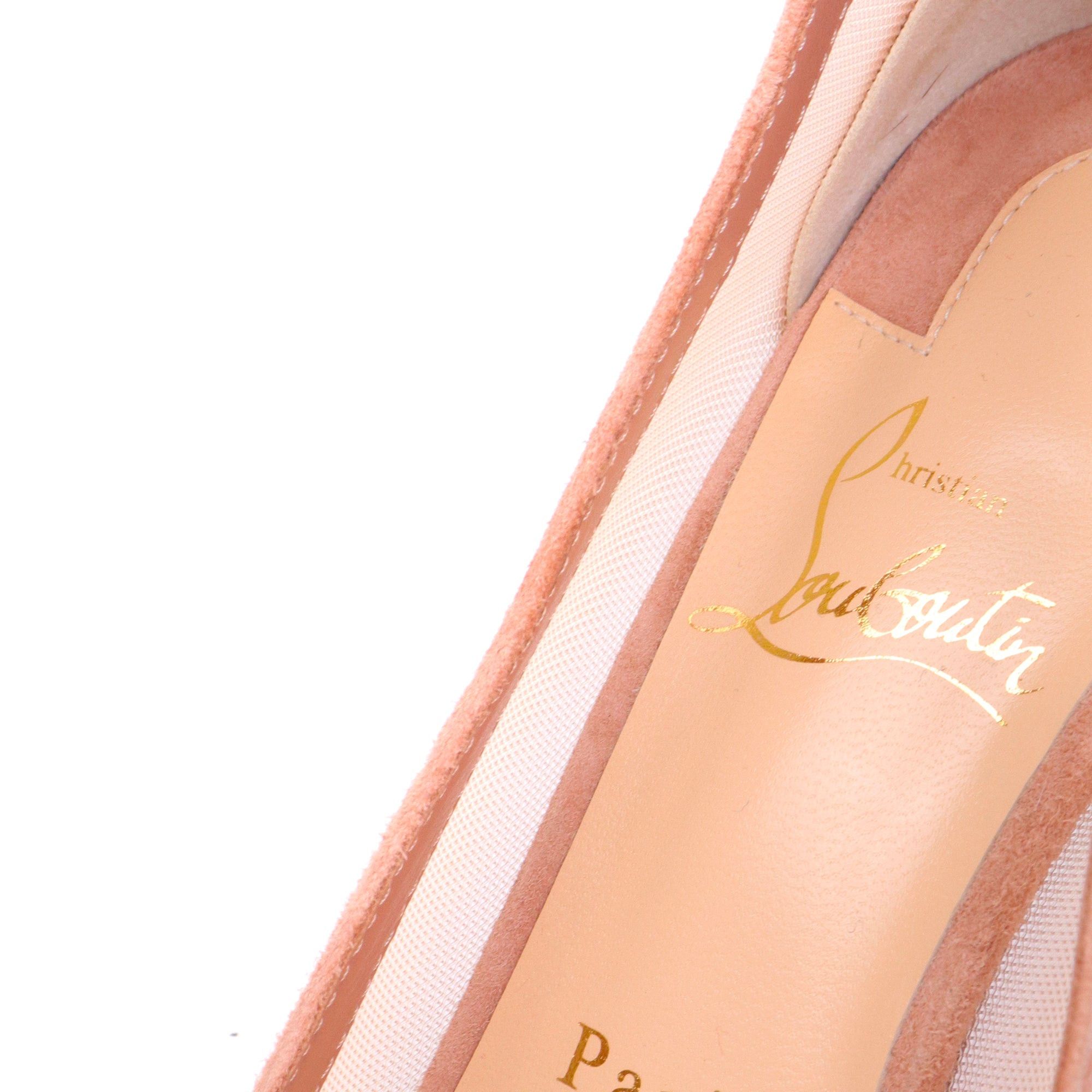 Christian Louboutin LOUBOUTIN - Galativi Louboutin pumps in mesh and nude suede (T37) Size US 6 / IT 36 - 5 Thumbnail