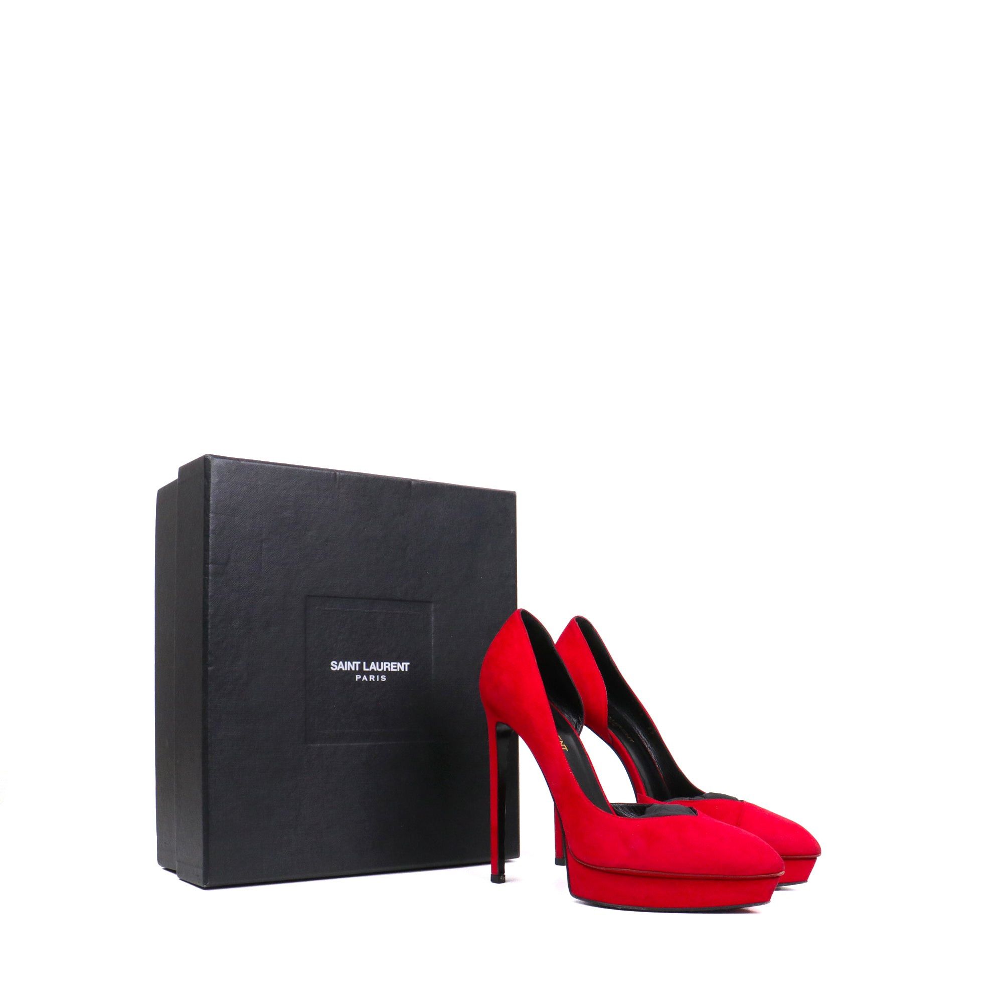 Saint Laurent Paris SAINT LAURENT - Saint Laurent Kid Scamosciato heeled pumps in red suede (T39) Size US 8 / IT 38 - 7 Thumbnail