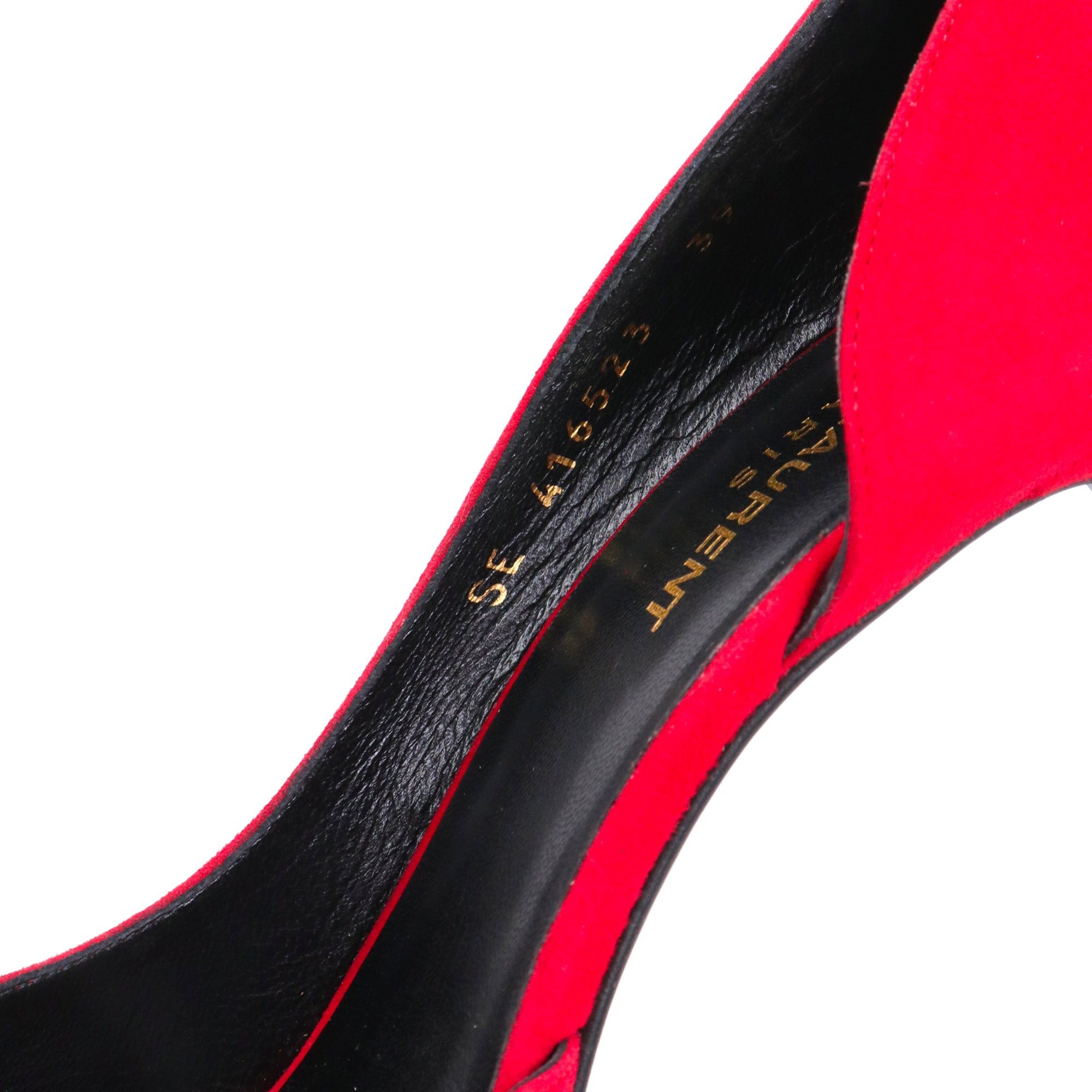Saint Laurent Paris SAINT LAURENT - Saint Laurent Kid Scamosciato heeled pumps in red suede (T39) Size US 8 / IT 38 - 5 Thumbnail