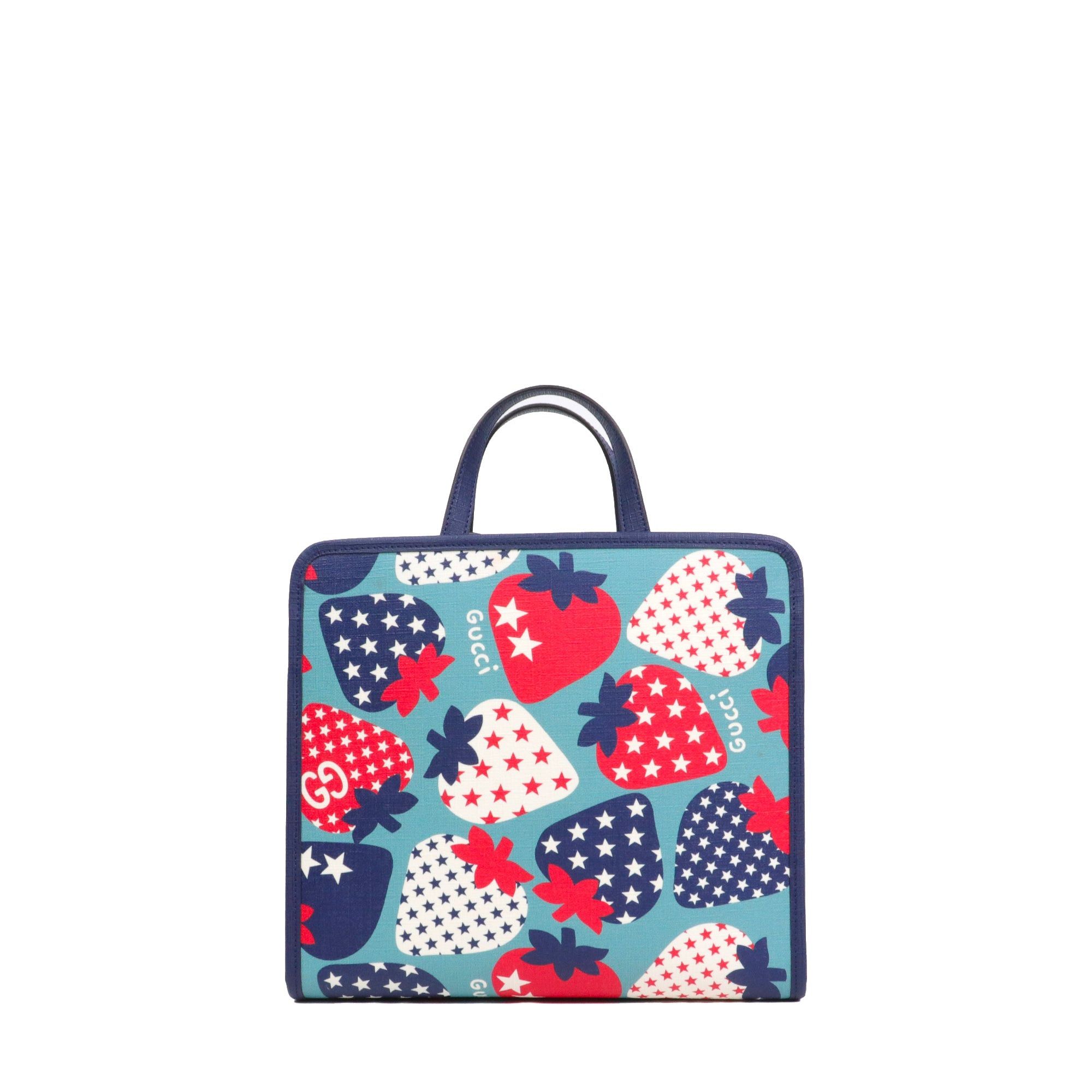 Gucci GUCCI - Gucci Strawberry Star tote bag in coated canvas and leather Size ONE SIZE - 3 Thumbnail