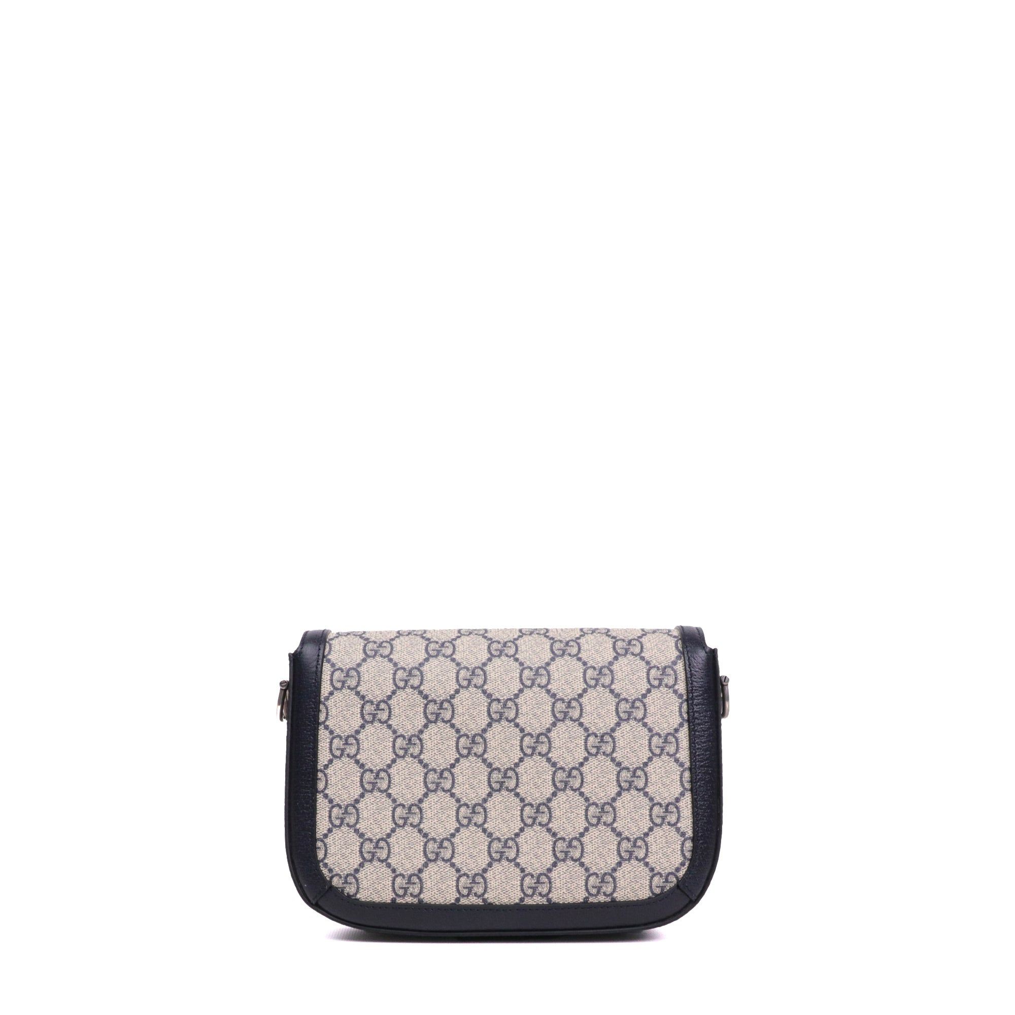 Gucci GUCCI - Gucci Horsebit 1955 shoulder bag in blue GG supreme monogram canvas Size ONE SIZE - 3 Thumbnail