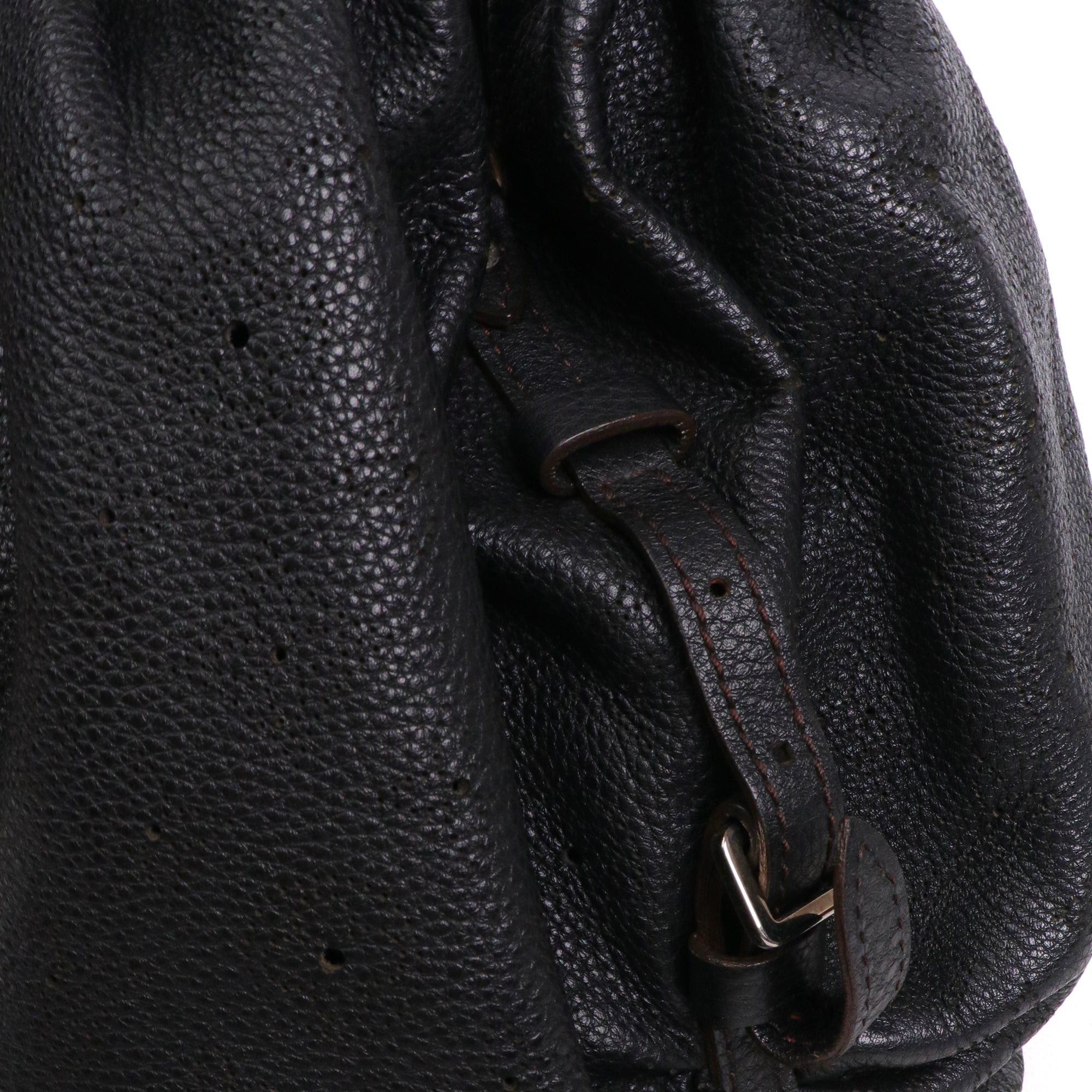 Louis Vuitton LOUIS VUITTON - Mahina Louis Vuitton shoulder bag in black grained leather Size ONE SIZE - 6 Thumbnail
