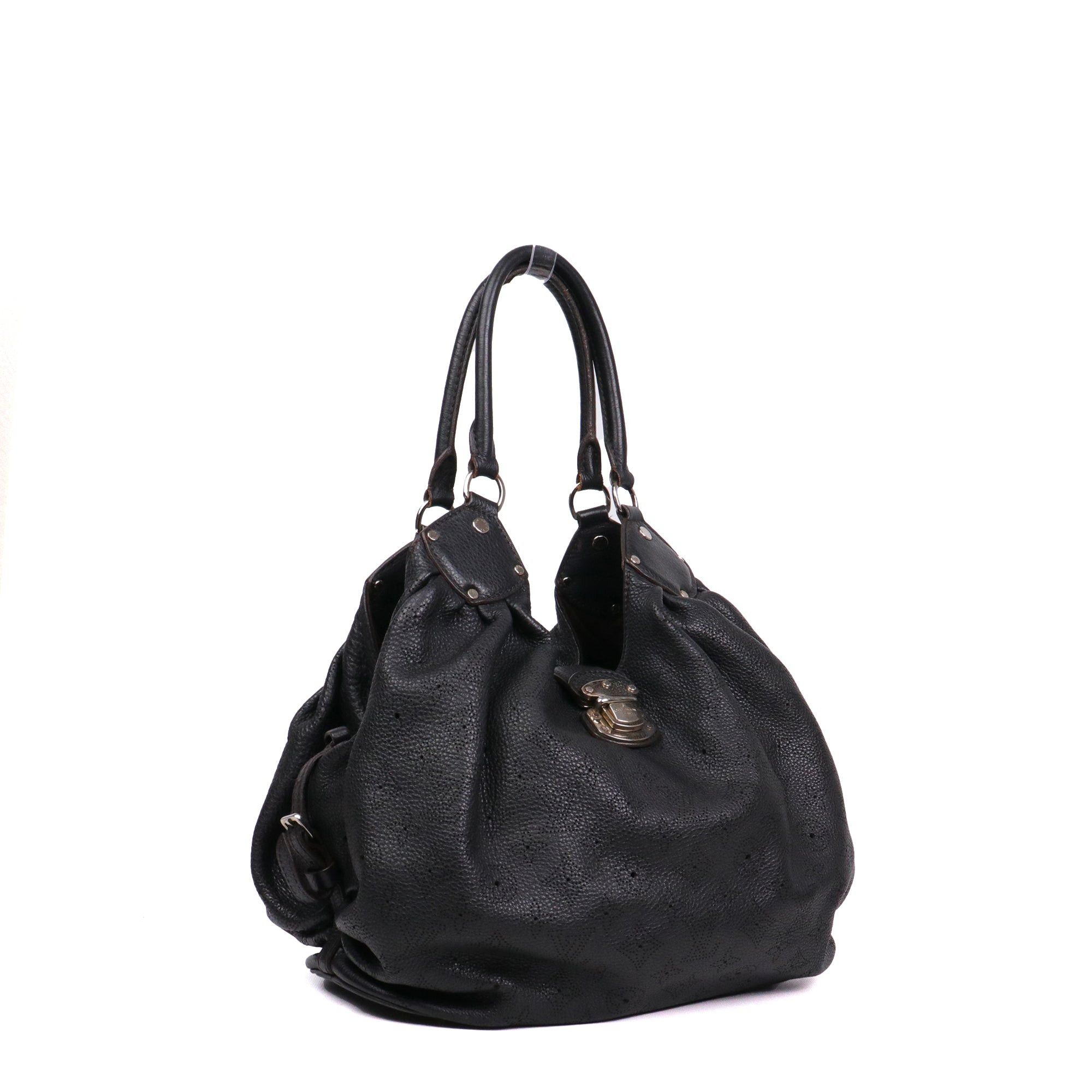 Louis Vuitton LOUIS VUITTON - Mahina Louis Vuitton shoulder bag in black grained leather Size ONE SIZE - 2 Thumbnail
