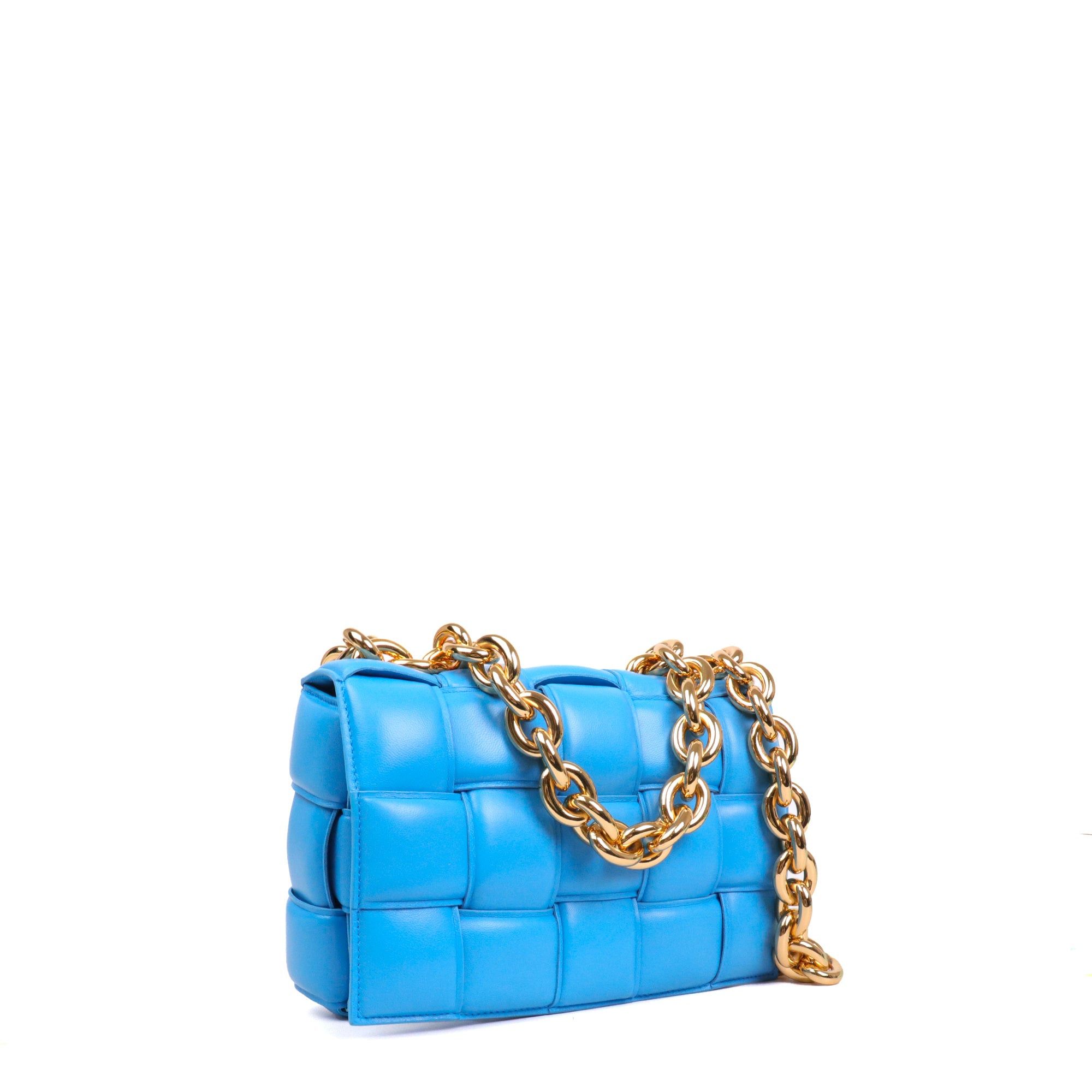 Bottega Veneta BOTTEGA VENETA - Bottega Veneta Chain Cassette shoulder bag in blue smooth leather Size ONE SIZE - 2 Thumbnail
