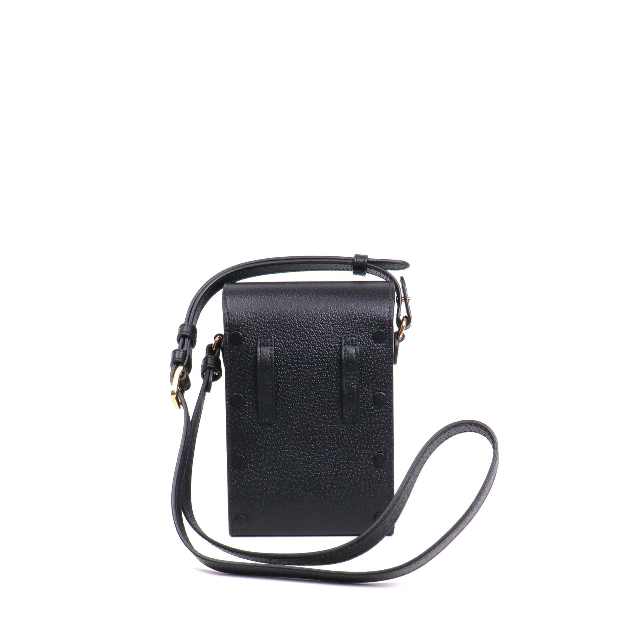 Gucci GUCCI - Gucci Horsebit 1955 shoulder bag in black grained leather Size ONE SIZE - 3 Thumbnail