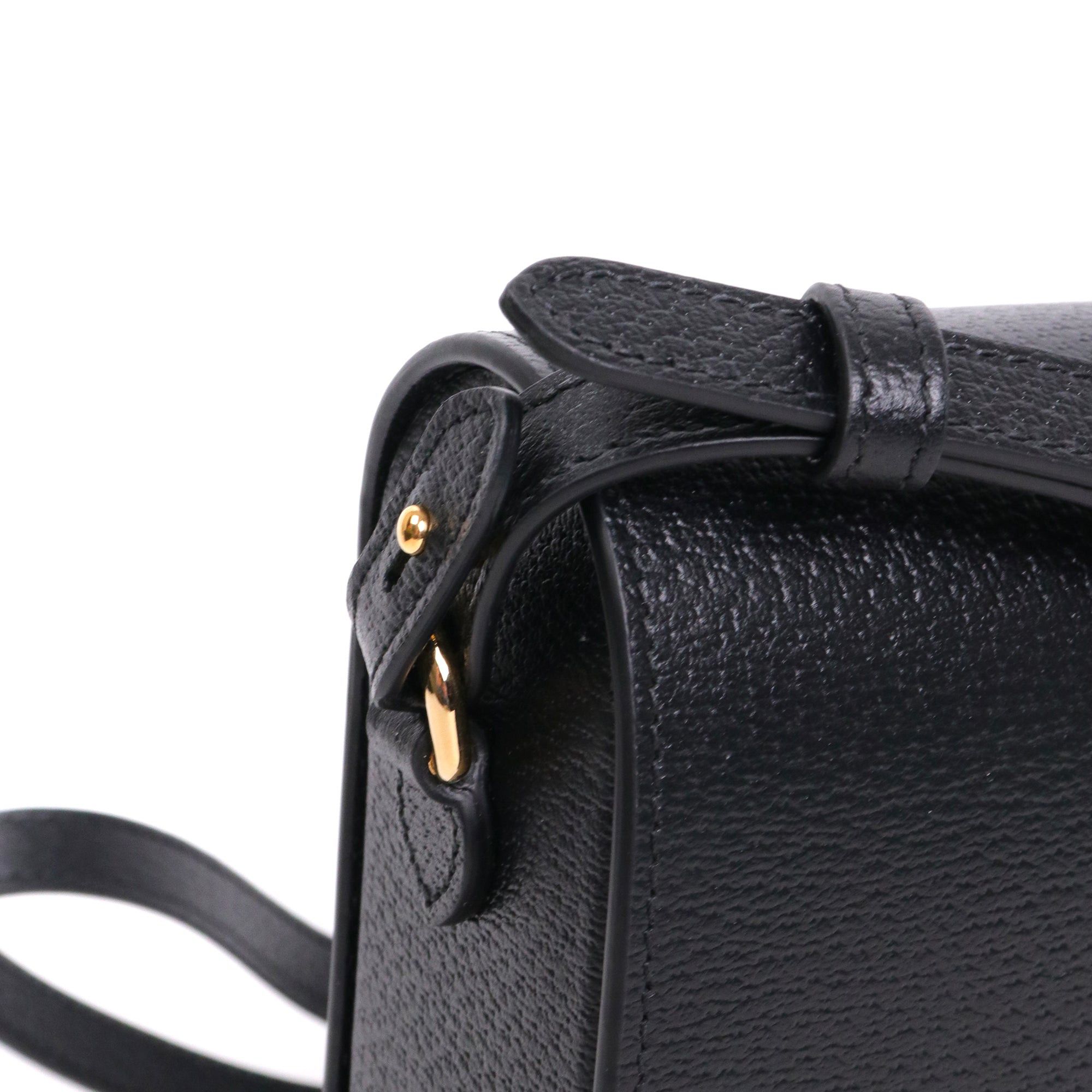 Gucci GUCCI - Gucci Horsebit 1955 shoulder bag in black grained leather Size ONE SIZE - 6 Thumbnail