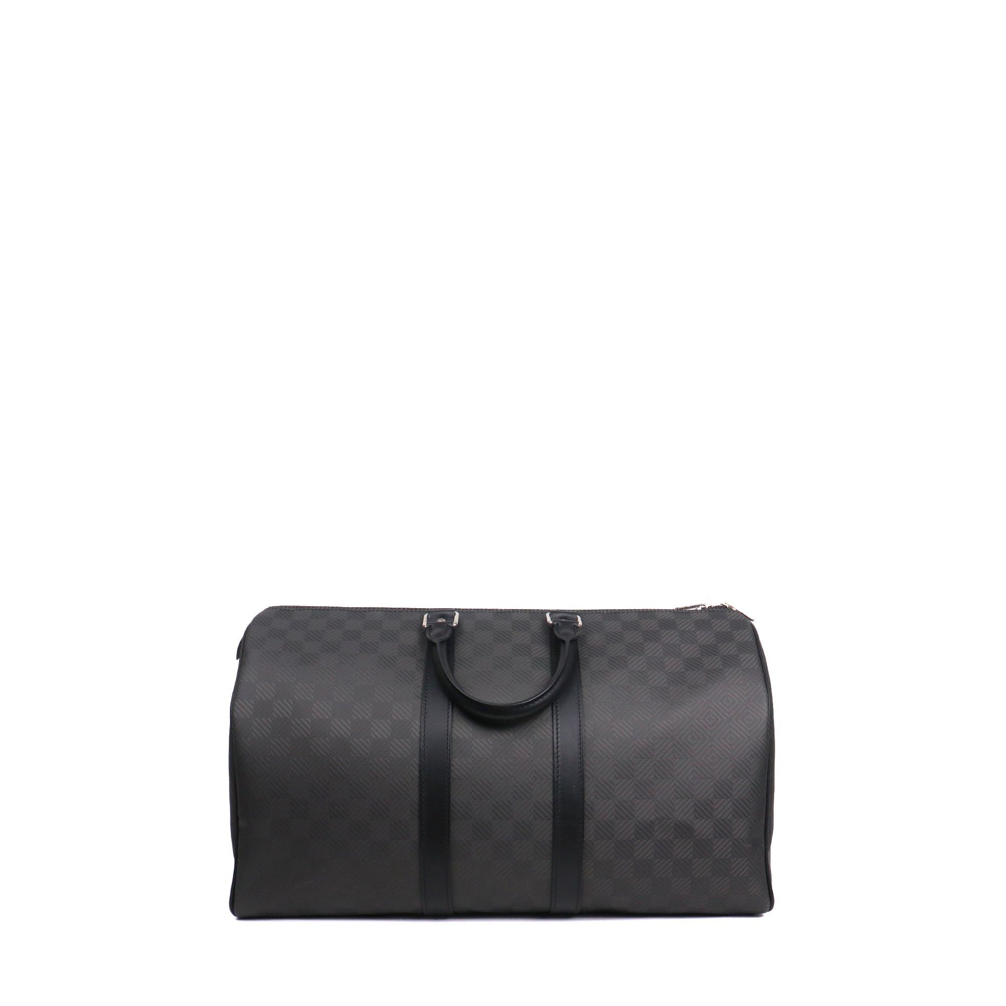 Louis Vuitton LOUIS VUITTON - Louis Vuitton Keepall 45 travel bag in carbon damier canvas Size ONE SIZE - 3 Thumbnail