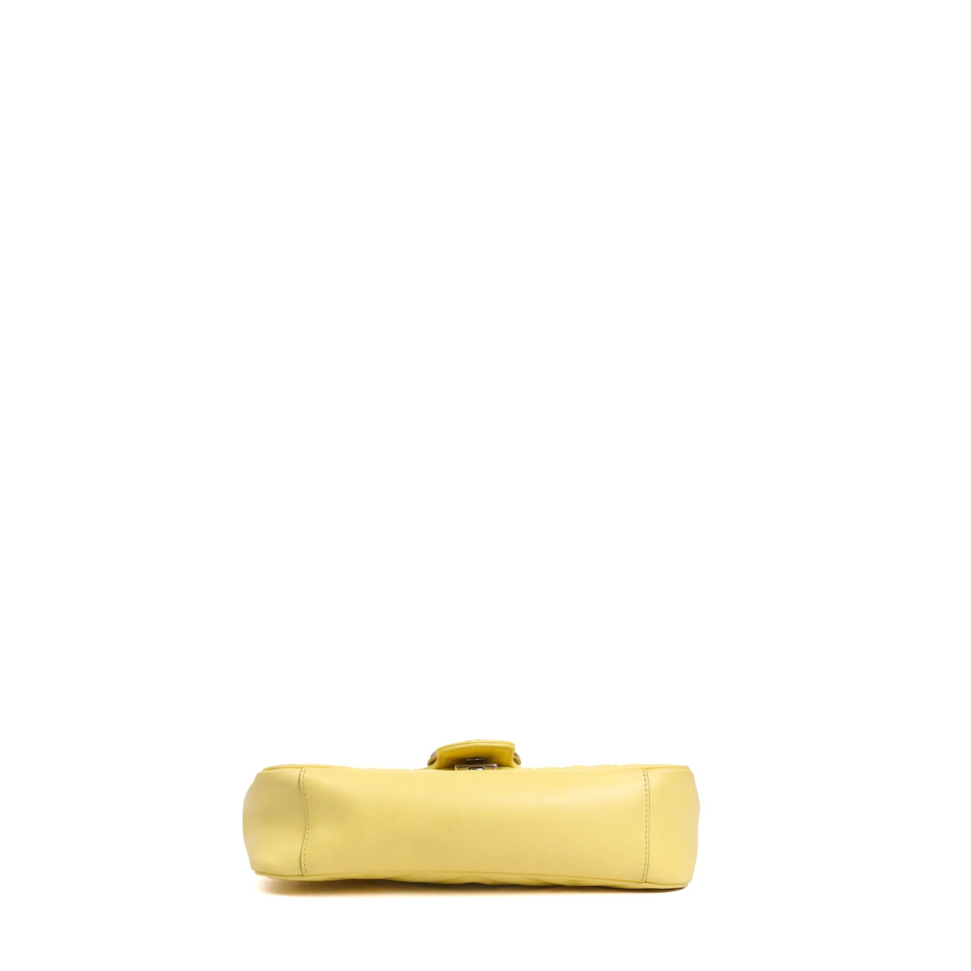 Gucci GUCCI - Gucci small GG Marmont shoulder bag in pastel yellow leather Size ONE SIZE - 4 Thumbnail