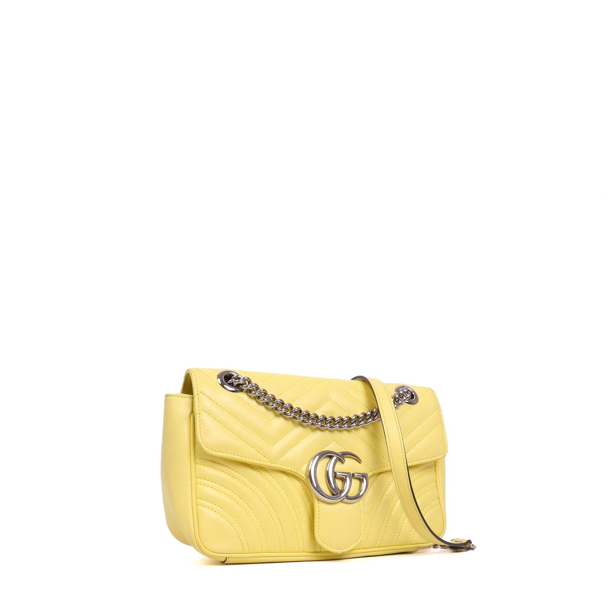 Gucci GUCCI - Gucci small GG Marmont shoulder bag in pastel yellow leather Size ONE SIZE - 2 Thumbnail