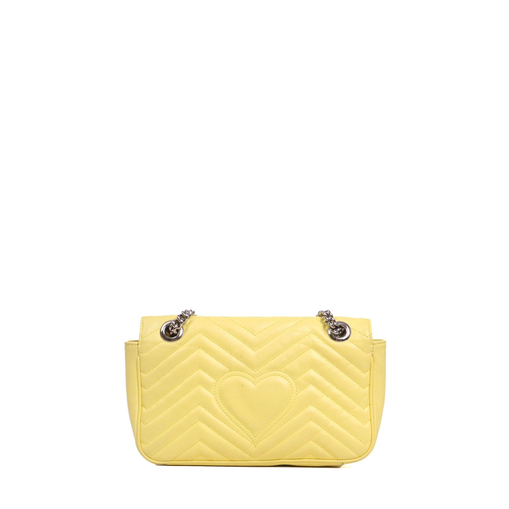 Gucci GUCCI - Gucci small GG Marmont shoulder bag in pastel yellow leather Size ONE SIZE - 3 Thumbnail