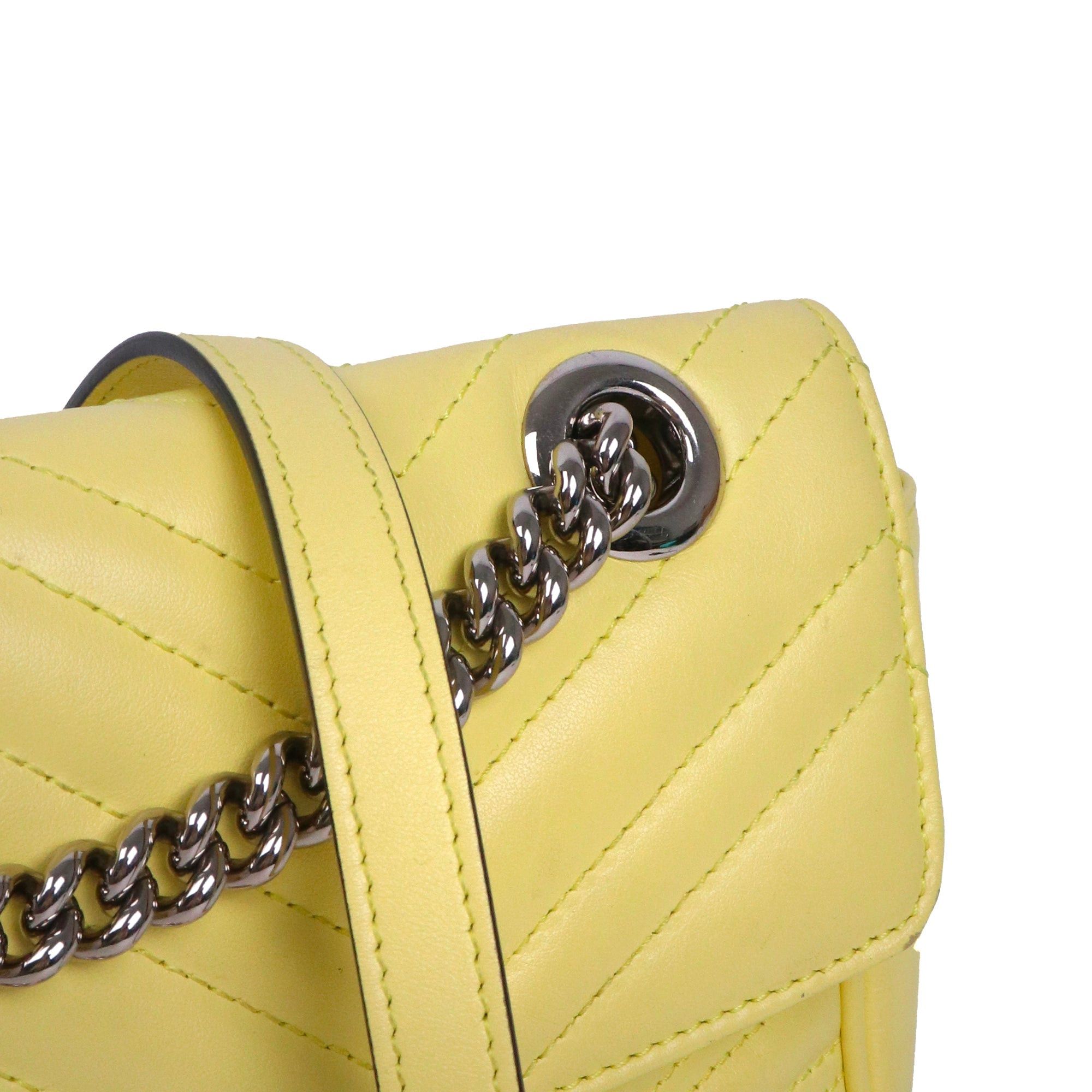 Gucci GUCCI - Gucci small GG Marmont shoulder bag in pastel yellow leather Size ONE SIZE - 5 Thumbnail