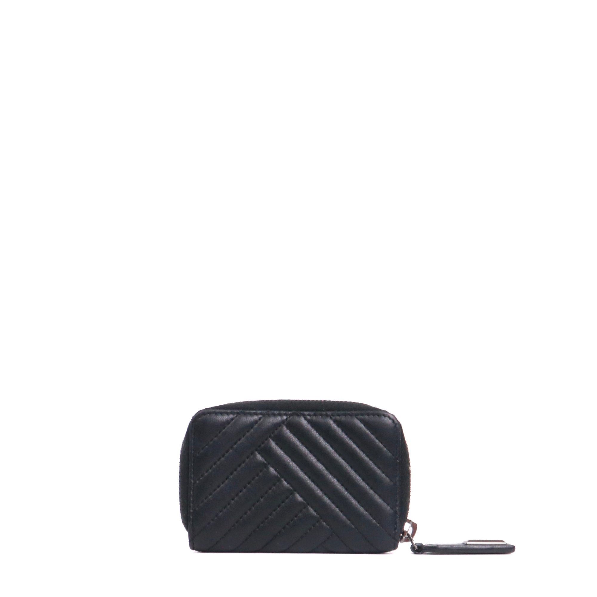 Chanel CHANEL - Chanel zipped wallet in black chevron leather Size ONE SIZE - 2 Thumbnail