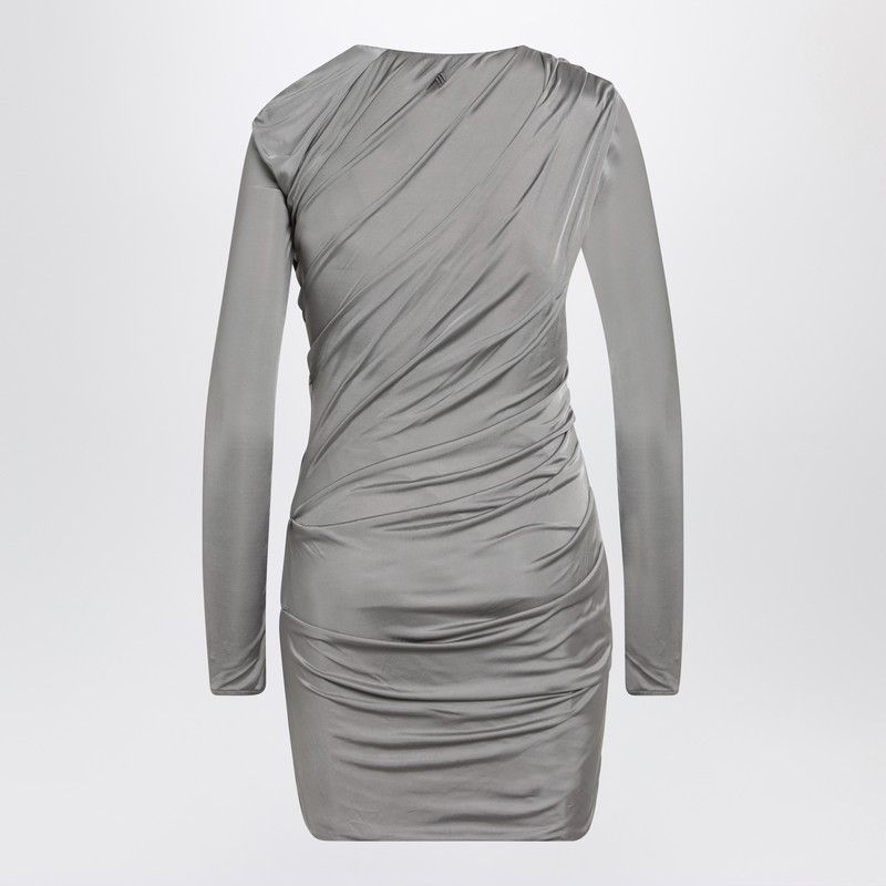 The Attico The Attico Draped Grey Mini Dress Size S / US 4 / IT 40 - 2 Thumbnail