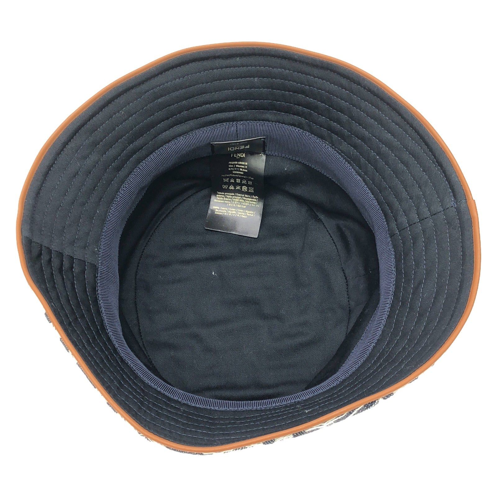 Fendi Fendi Bucket Hat Cotton Navy Size ONE SIZE - 4 Thumbnail