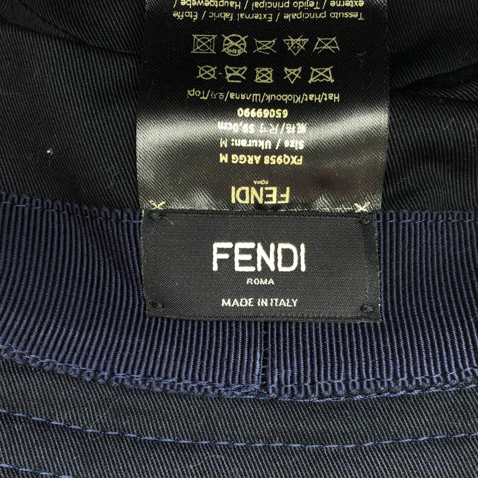 Fendi Fendi Bucket Hat Cotton Navy Size ONE SIZE - 5 Thumbnail