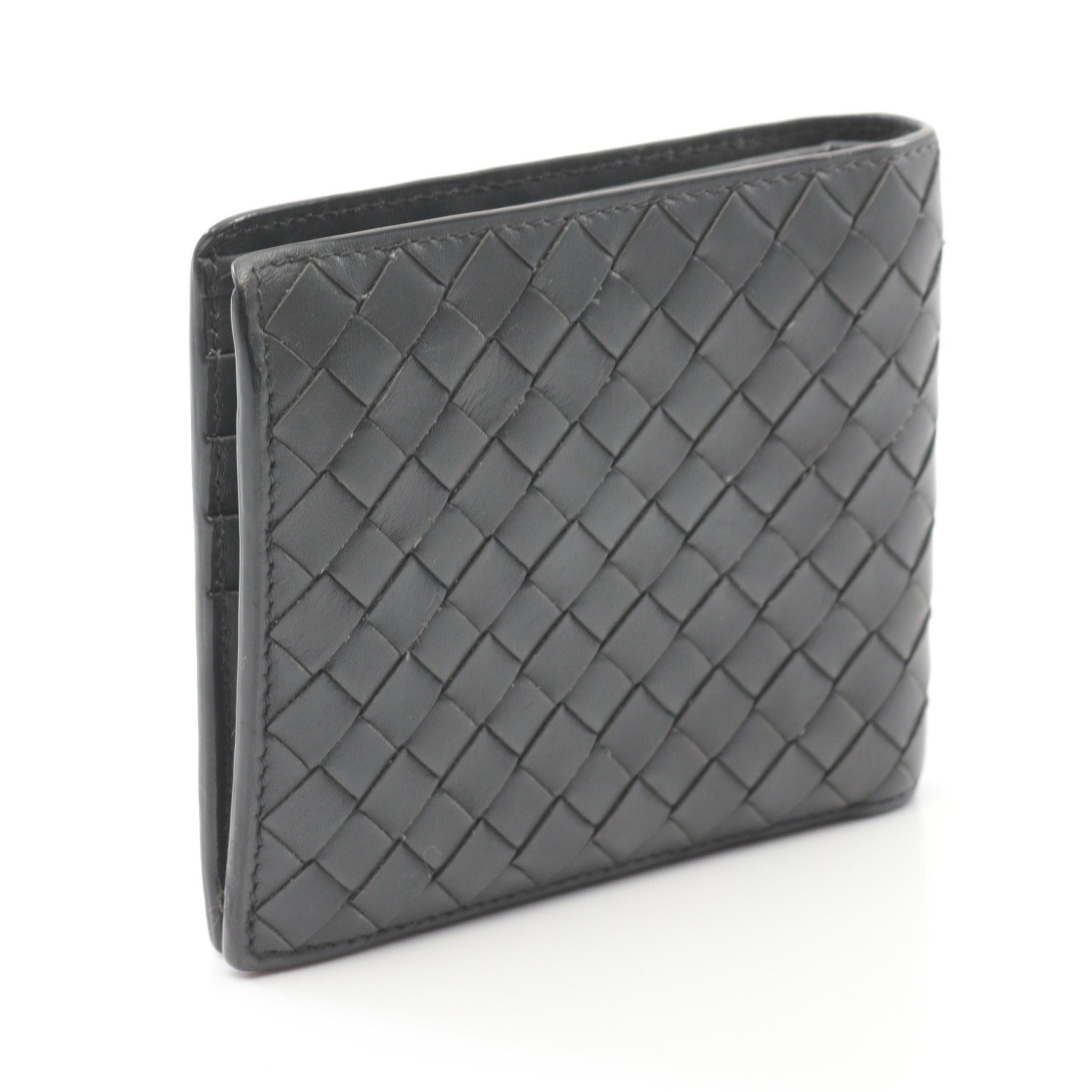 Bottega Veneta Bottega Veneta Intrecciato Bi-Fold Wallet Leather Dark Gray Size ONE SIZE - 2 Thumbnail