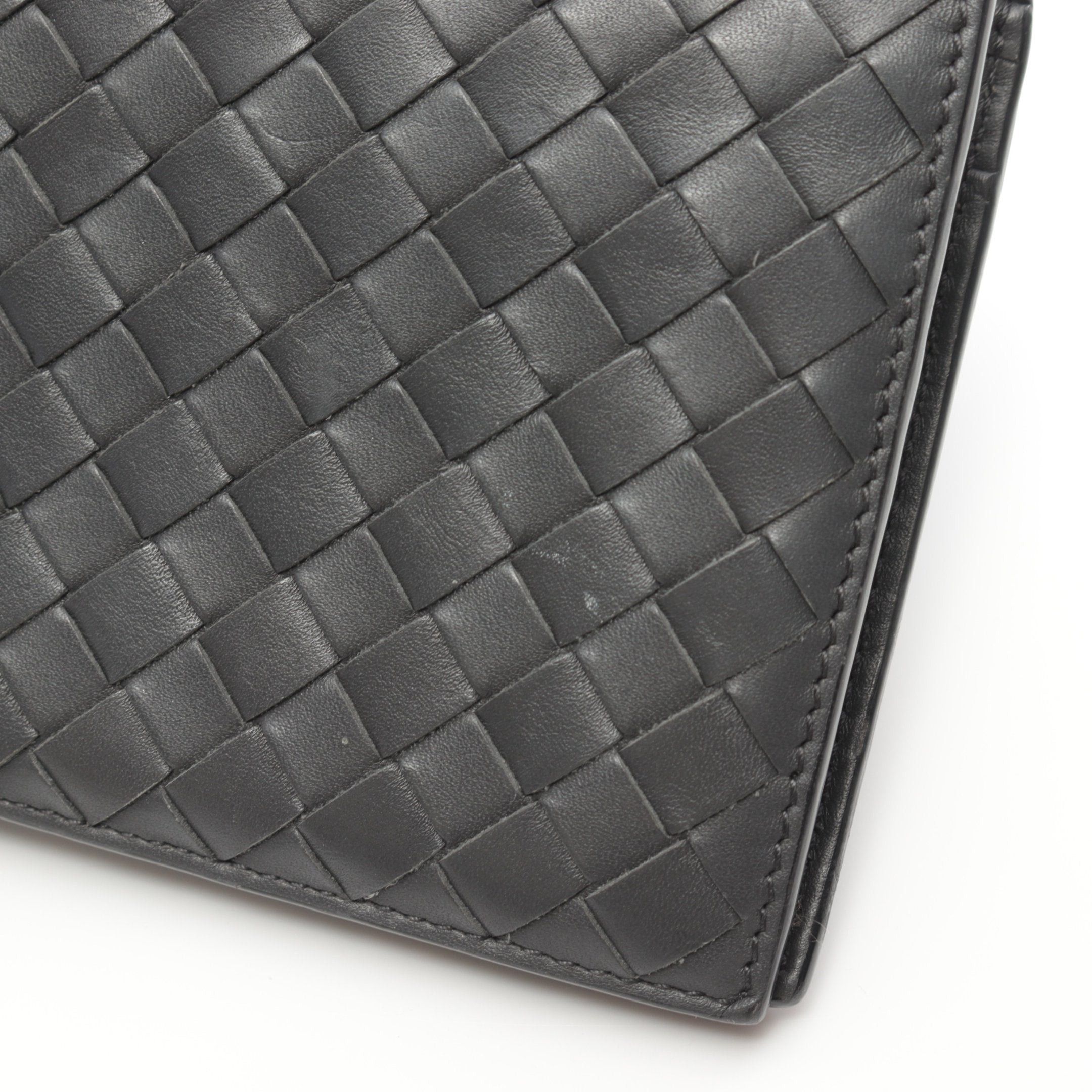 Bottega Veneta Bottega Veneta Intrecciato Bi-Fold Wallet Leather Dark Gray Size ONE SIZE - 8 Thumbnail