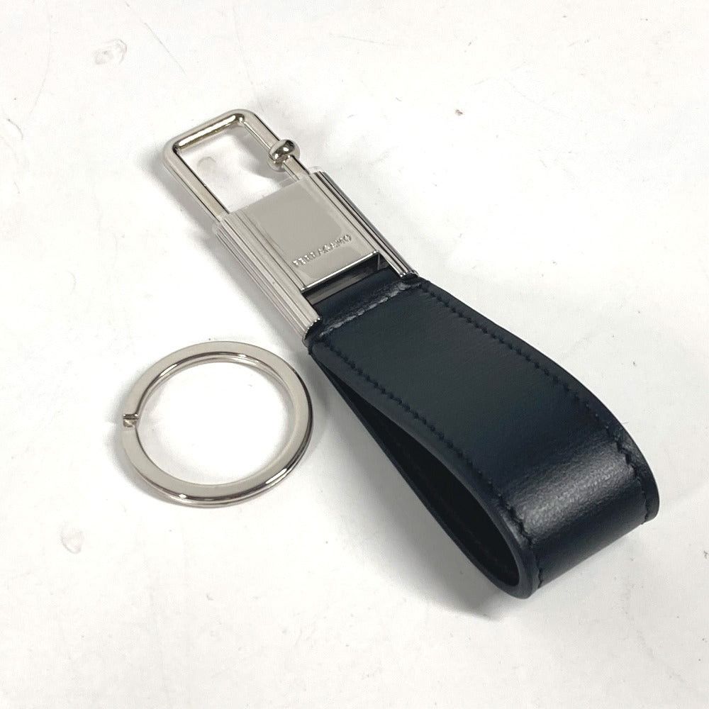 Salvatore Ferragamo Salvatore Ferragamo Logo Bag Charm Keychain Leather Men Black Size ONE SIZE - 3 Thumbnail