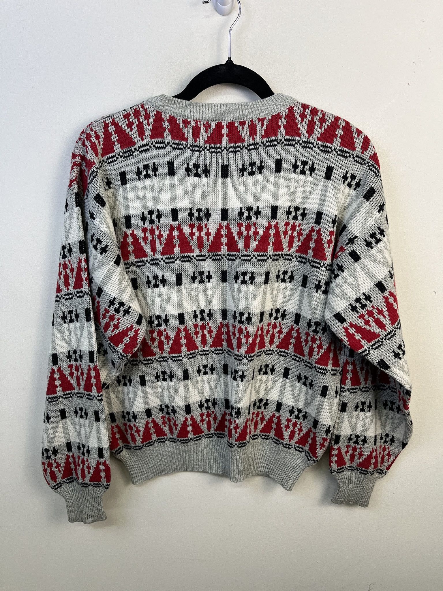 Other Vintage Knit Sweater 1990s Banner Thick Knit Red White Gemstone Striped Knit Sweater Size M Size US M / EU 48-50 / 2 - 3 Thumbnail