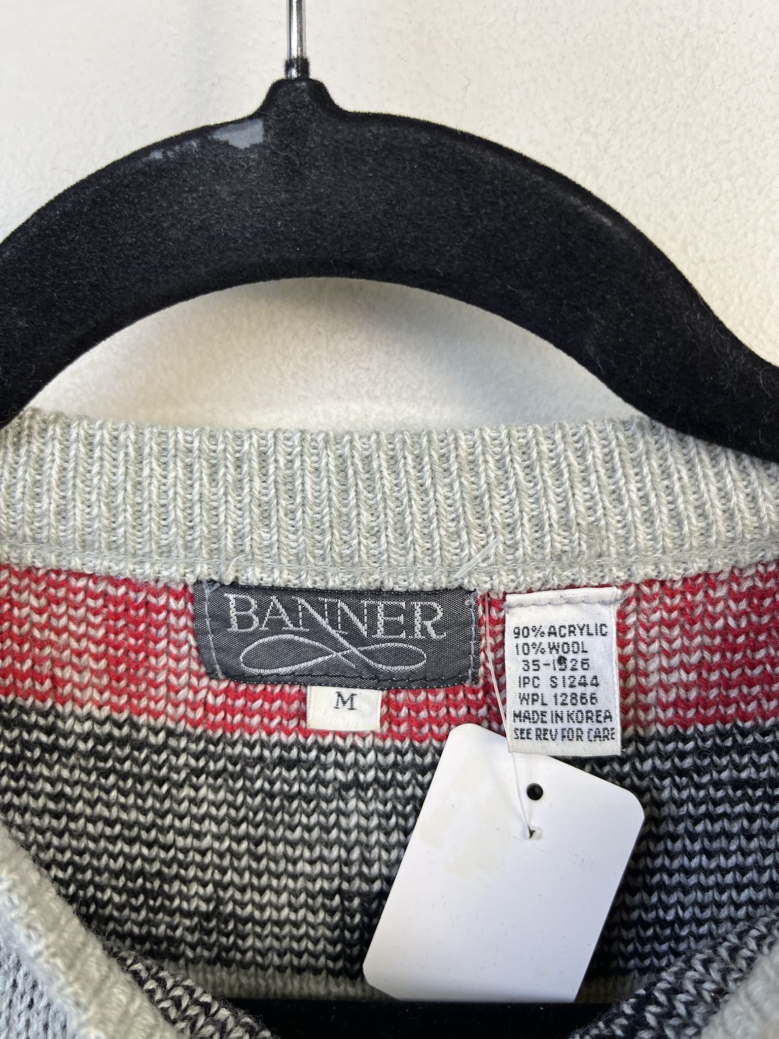 Other Vintage Knit Sweater 1990s Banner Thick Knit Red White Gemstone Striped Knit Sweater Size M Size US M / EU 48-50 / 2 - 2 Thumbnail