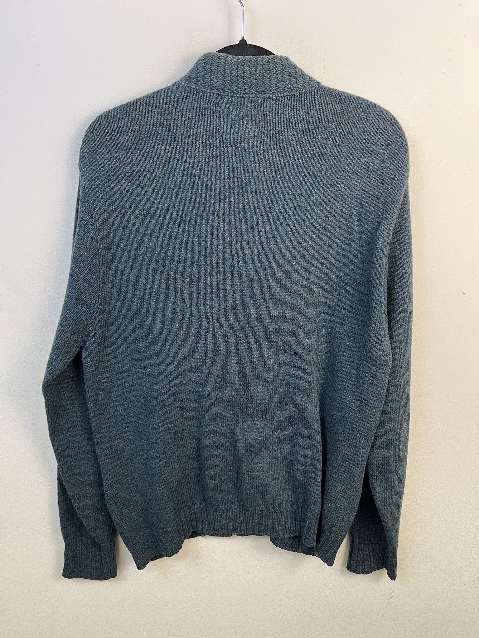 Vintage Vintage Knit Sweater 1990s Thick Knit Campus Shetland Wool Knit Zip Up Cardigan Size L Size US L / EU 52-54 / 3 - 3 Thumbnail