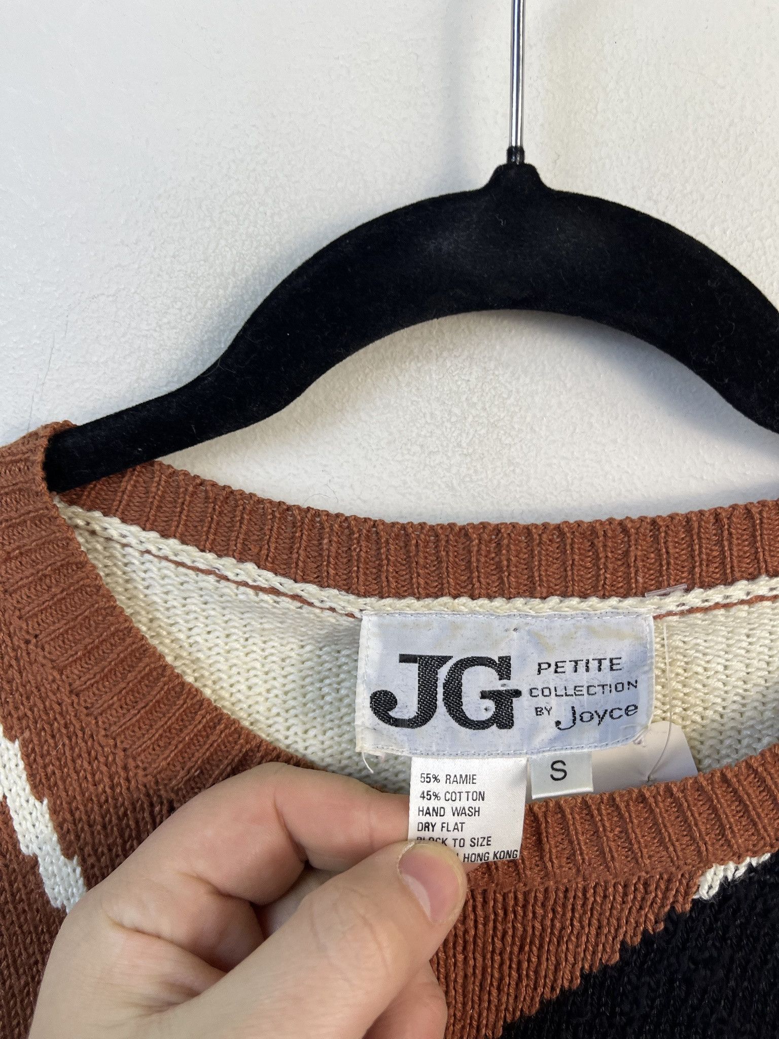 Vintage Vintage Knit Sweater 1990s Thick Knit Brown Black Streak Size S Size US S / EU 44-46 / 1 - 2 Thumbnail