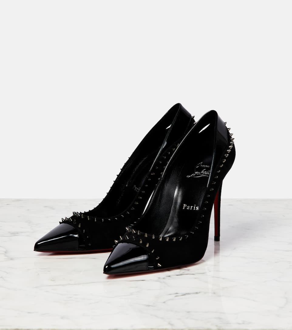 Christian Louboutin Duvette Spikes 100mm Suede Pumps Size US 9 / IT 39 - 5 Thumbnail
