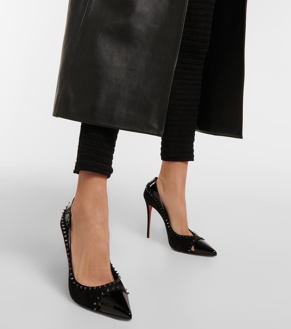 Christian Louboutin Duvette Spikes 100mm Suede Pumps Size US 9 / IT 39 - 4 Thumbnail