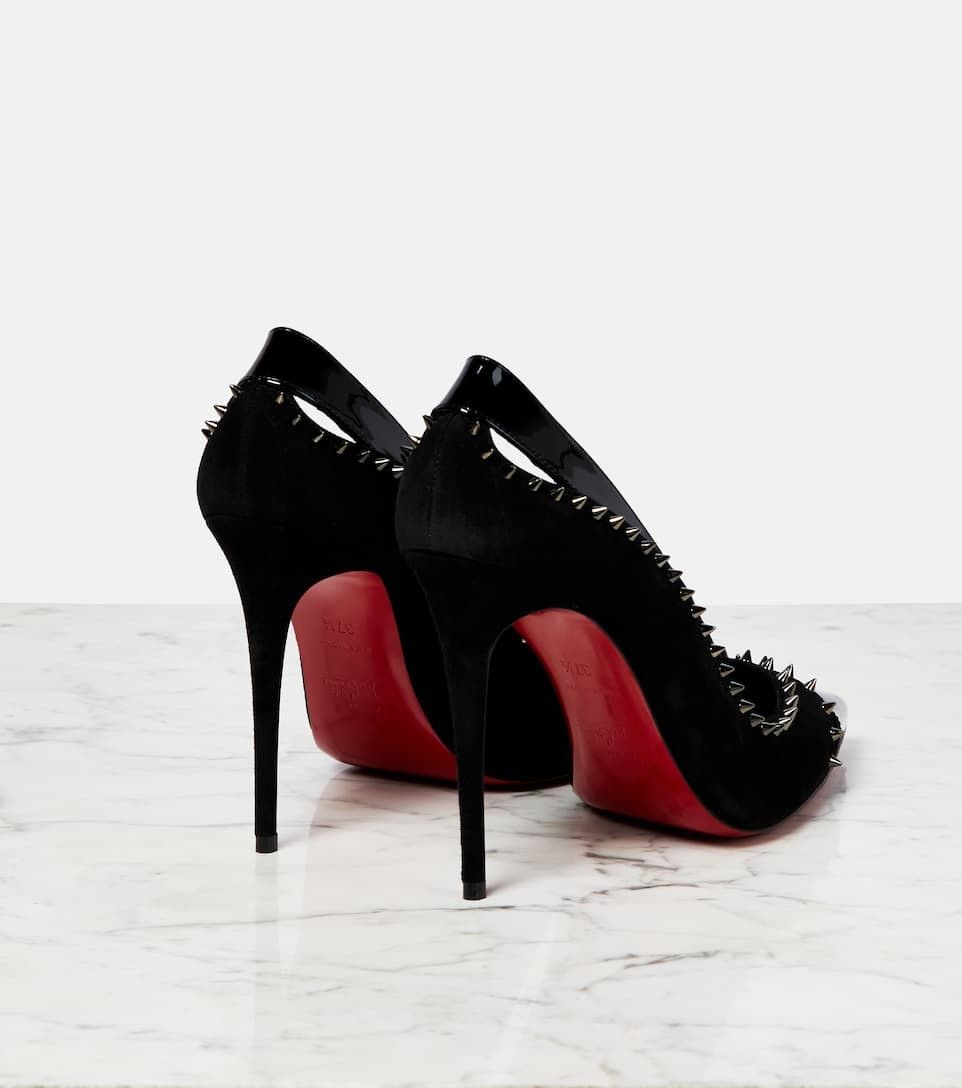 Christian Louboutin Duvette Spikes 100mm Suede Pumps Size US 9 / IT 39 - 3 Thumbnail