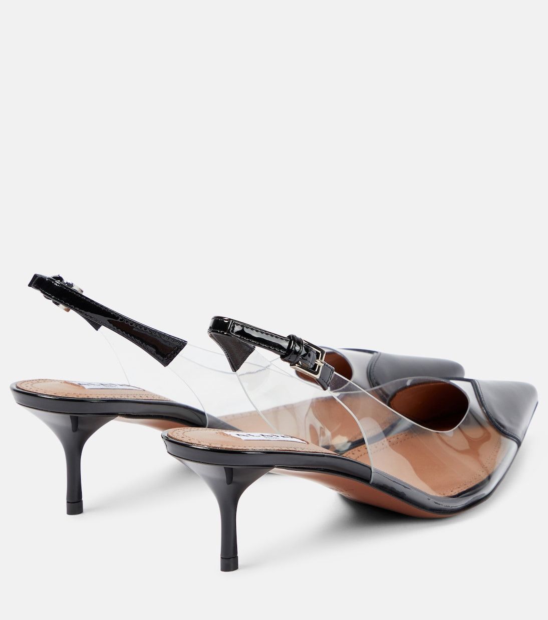 Alaia Cœur heart leather-trimmed PVC pumps in black Size US 5 / IT 35 - 2 Thumbnail