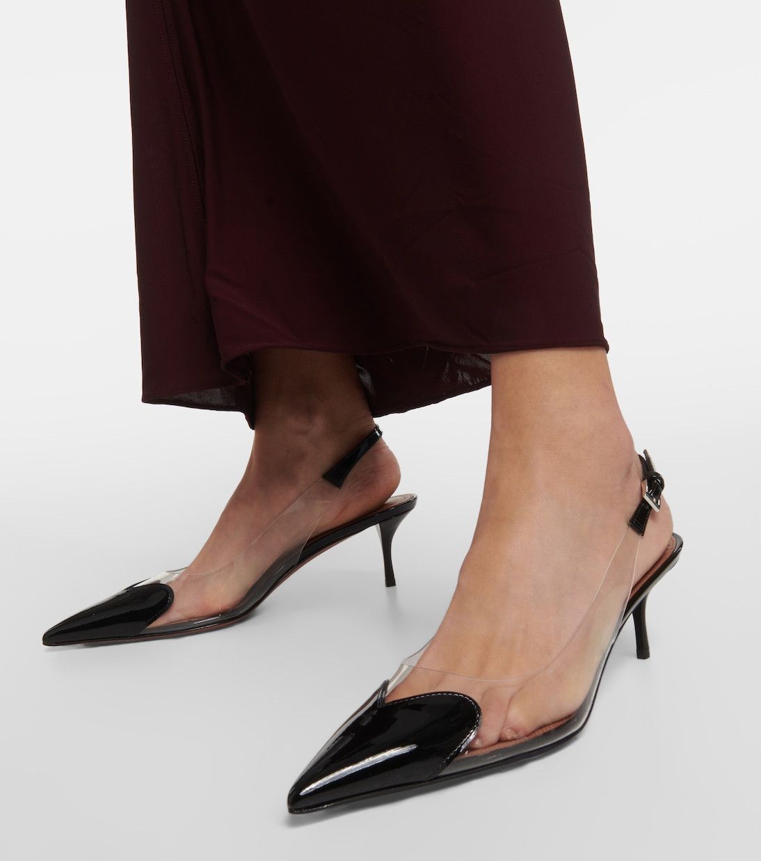 Alaia Cœur heart leather-trimmed PVC pumps in black Size US 5.5 / IT 35.5 - 3 Thumbnail