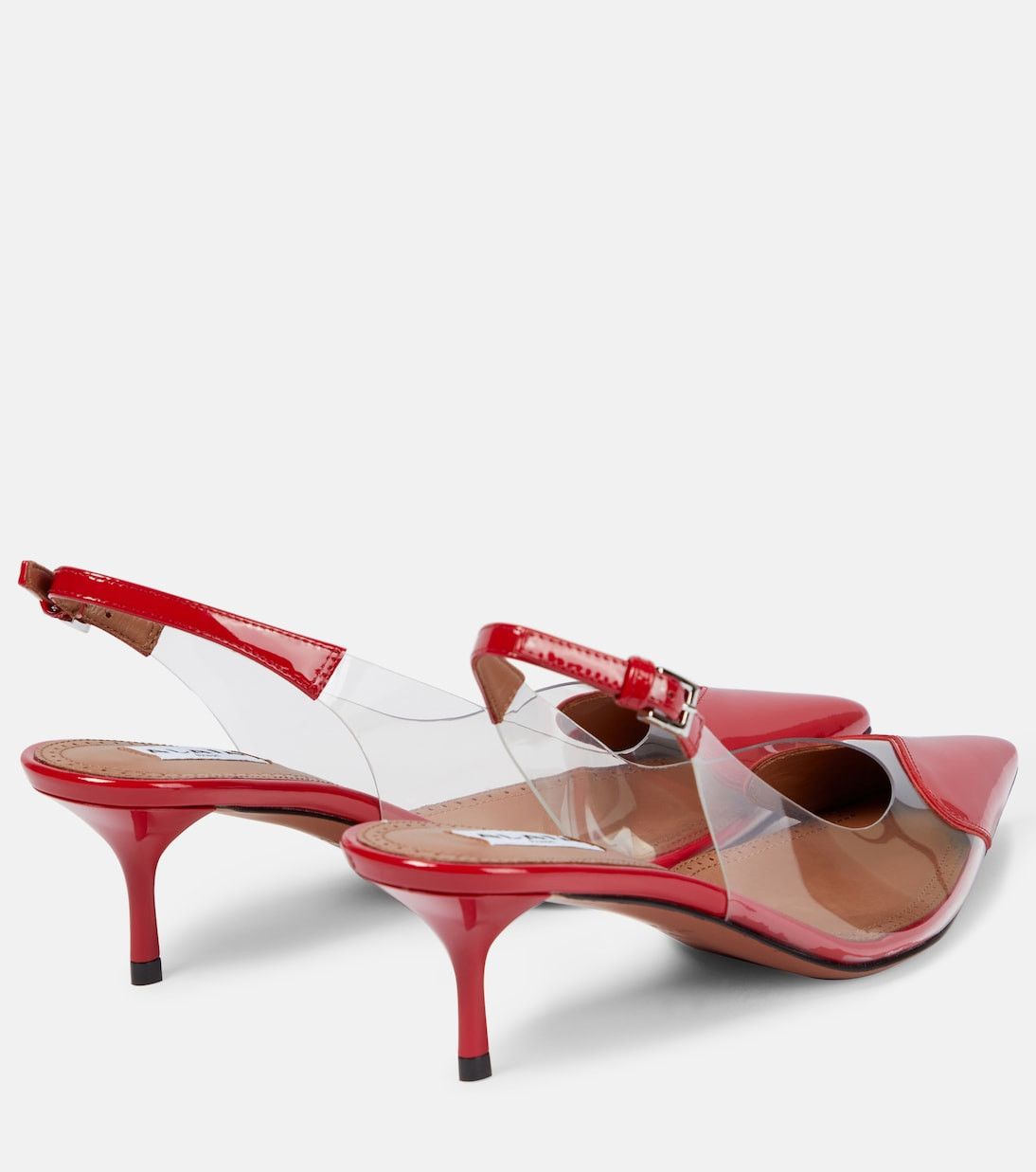 Alaia Cœur heart leather-trimmed PVC pumps in red Size US 8.5 / IT 38.5 - 2 Thumbnail
