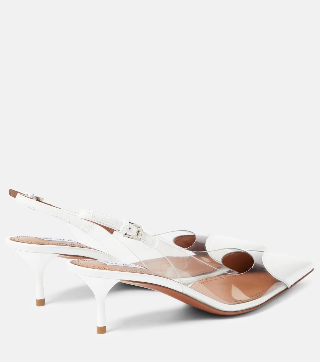 Alaia Cœur heart leather-trimmed PVC pumps in white Size US 7 / IT 37 - 2 Thumbnail