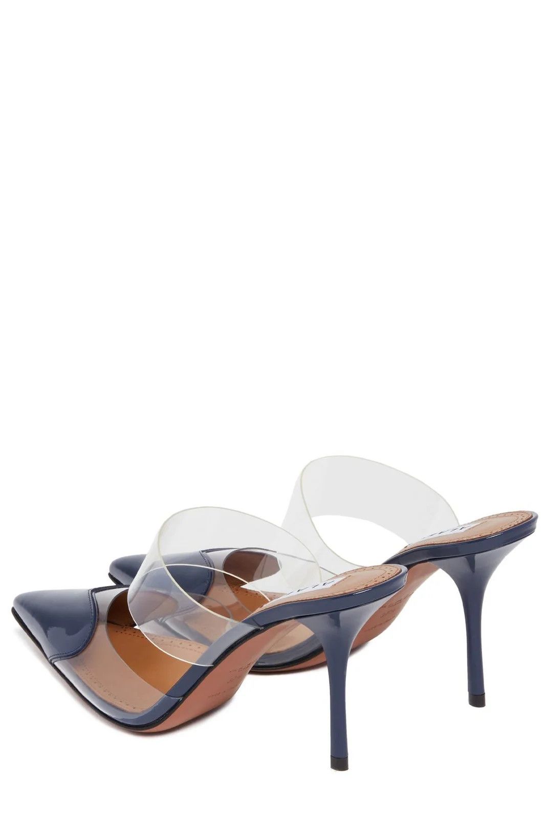 Alaia Cœur heart leather-trimmed PVC mules in navy Size US 6 / IT 36 - 2 Thumbnail