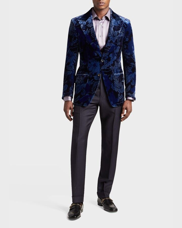 Tom Ford $6.5K VALUE Oriental Floral Velvet Dinner Jacket Blazer Size 48R - 2 Thumbnail